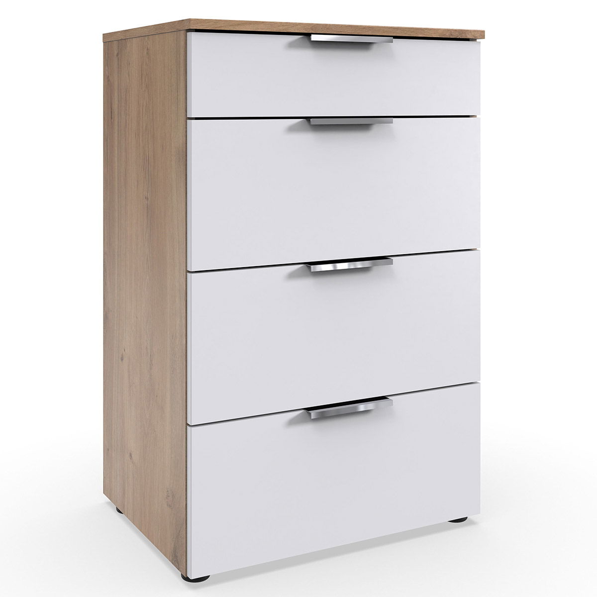 Wimex level36 A Schubkastenkommode 54 cm 4S Weiß/Plankeneiche Dekor
