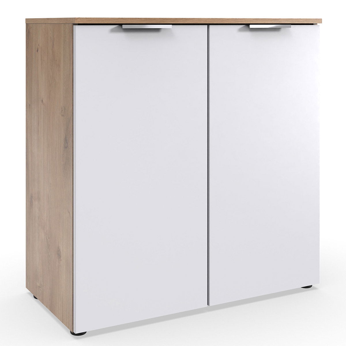 Wimex level36 A Kommode 2T Weiß/Plankeneiche Dekor