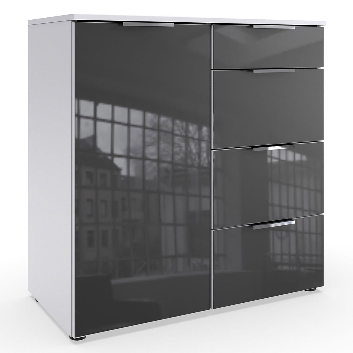 Wimex level36 C Kombikommode 1T 4S Grey/Weiß