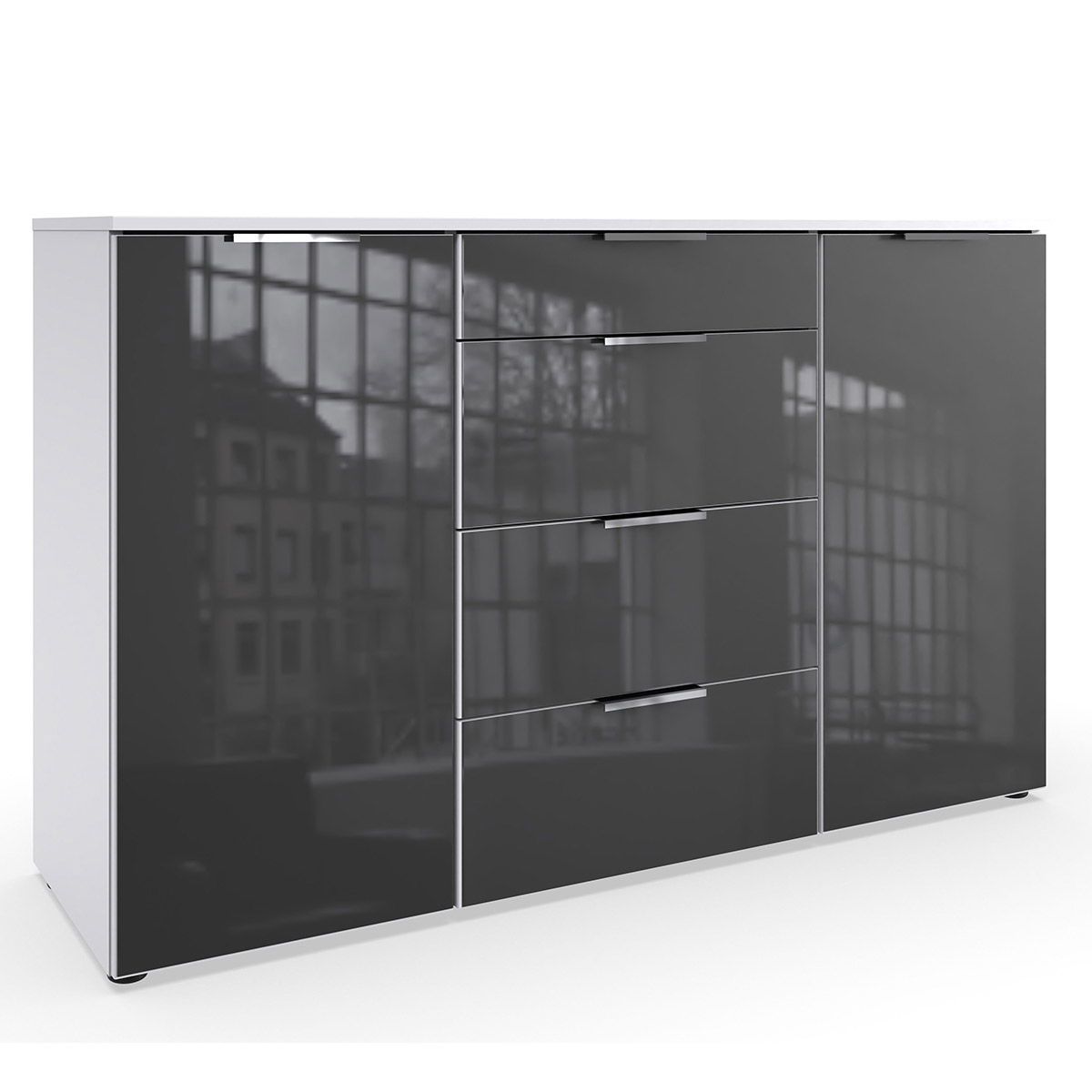 Wimex level36 C Kombikommode 2T 4S Grey/Weiß