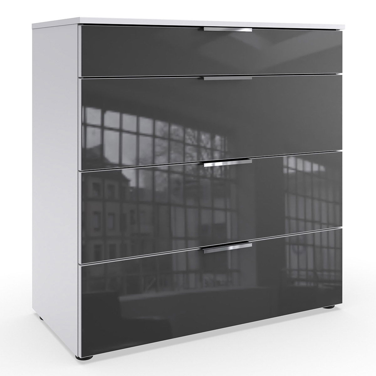 Wimex level36 C Schubkastenkommode 81 cm 4S Grey/Weiß