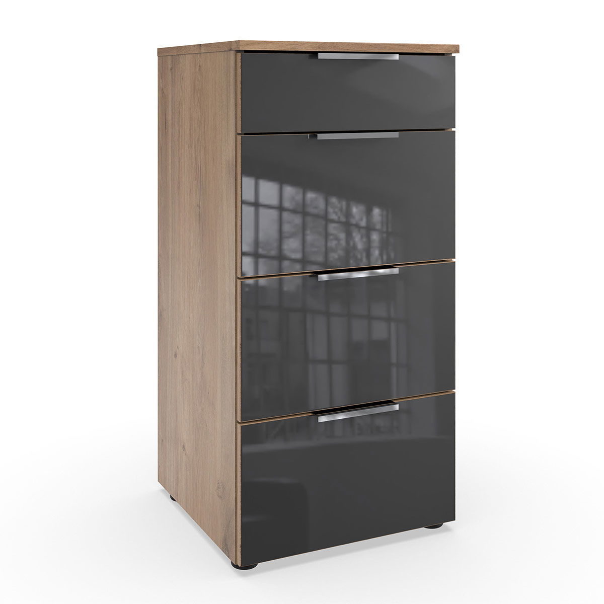 Wimex level36 C Schubkastenkommode 41 cm 4S Grey/Plankeneiche Dekor