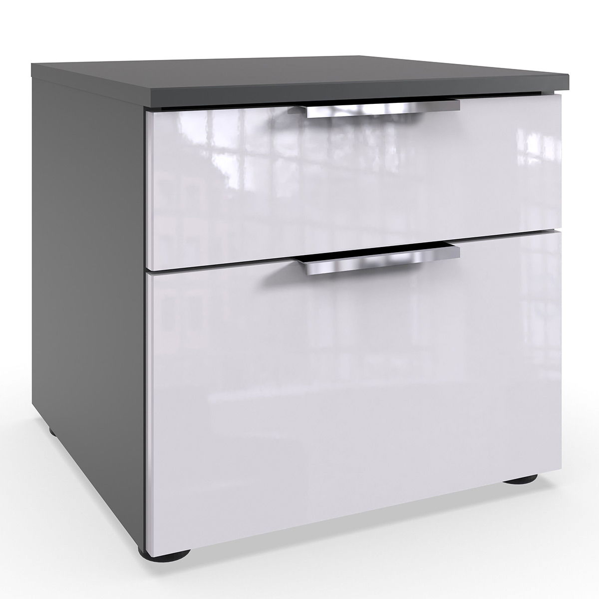 Wimex level36 D Schubkastenkommode 41 cm 2S Weiß/Graphit