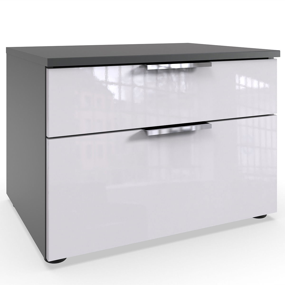 Wimex level36 D Schubkastenkommode 54 cm 2S Weiß/Graphit