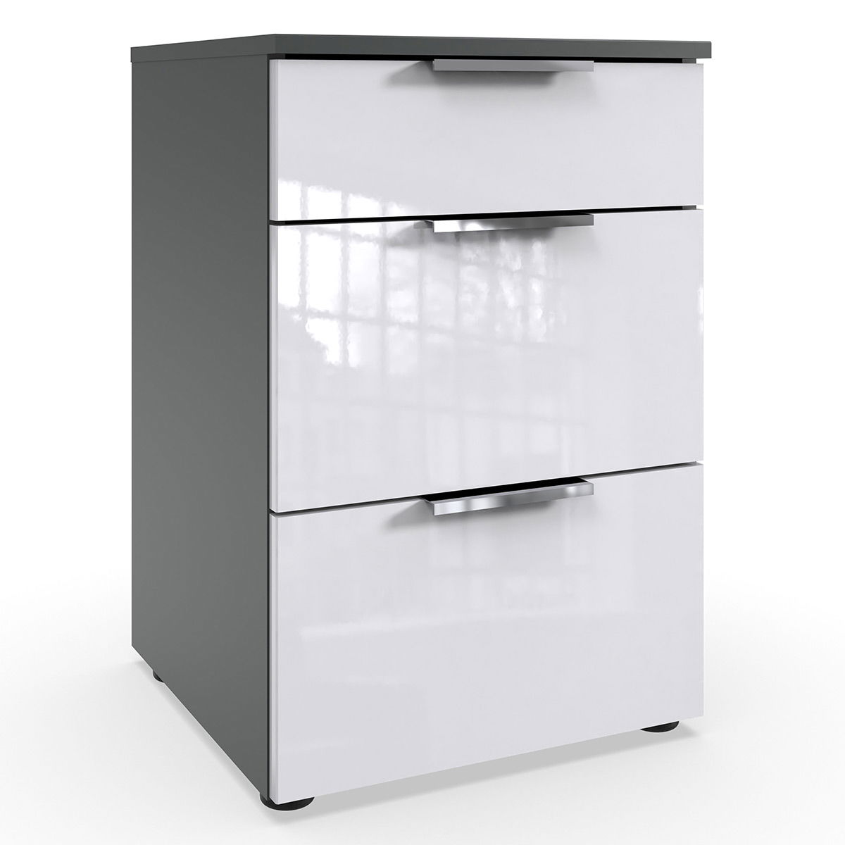 Wimex level36 D Schubkastenkommode 41 cm 3S Weiß/Graphit