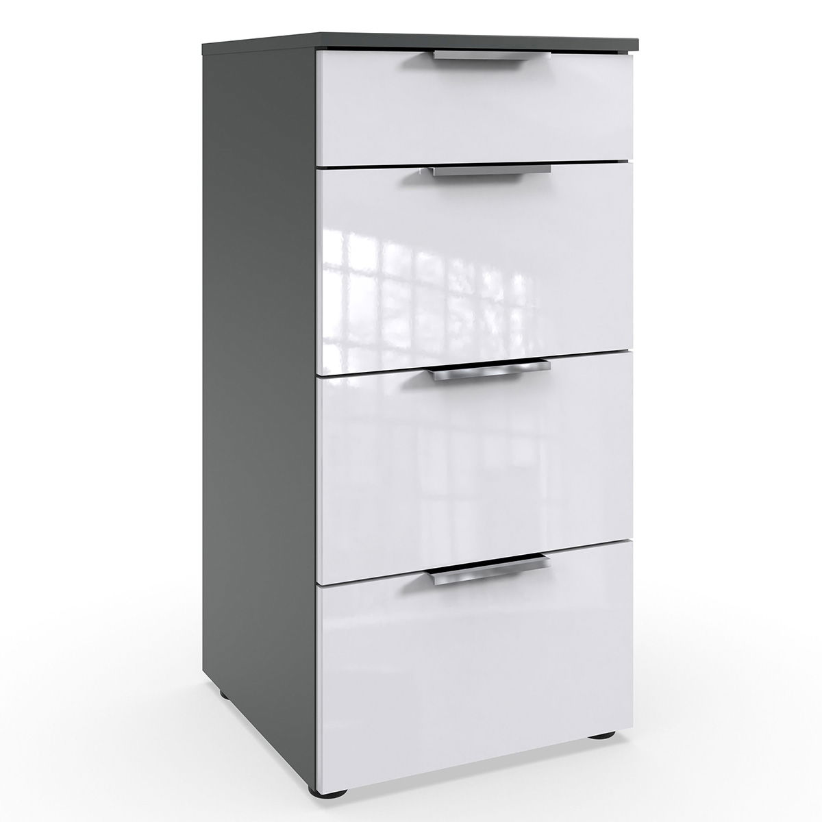 Wimex level36 D Schubkastenkommode 41 cm 4S Weiß/Graphit
