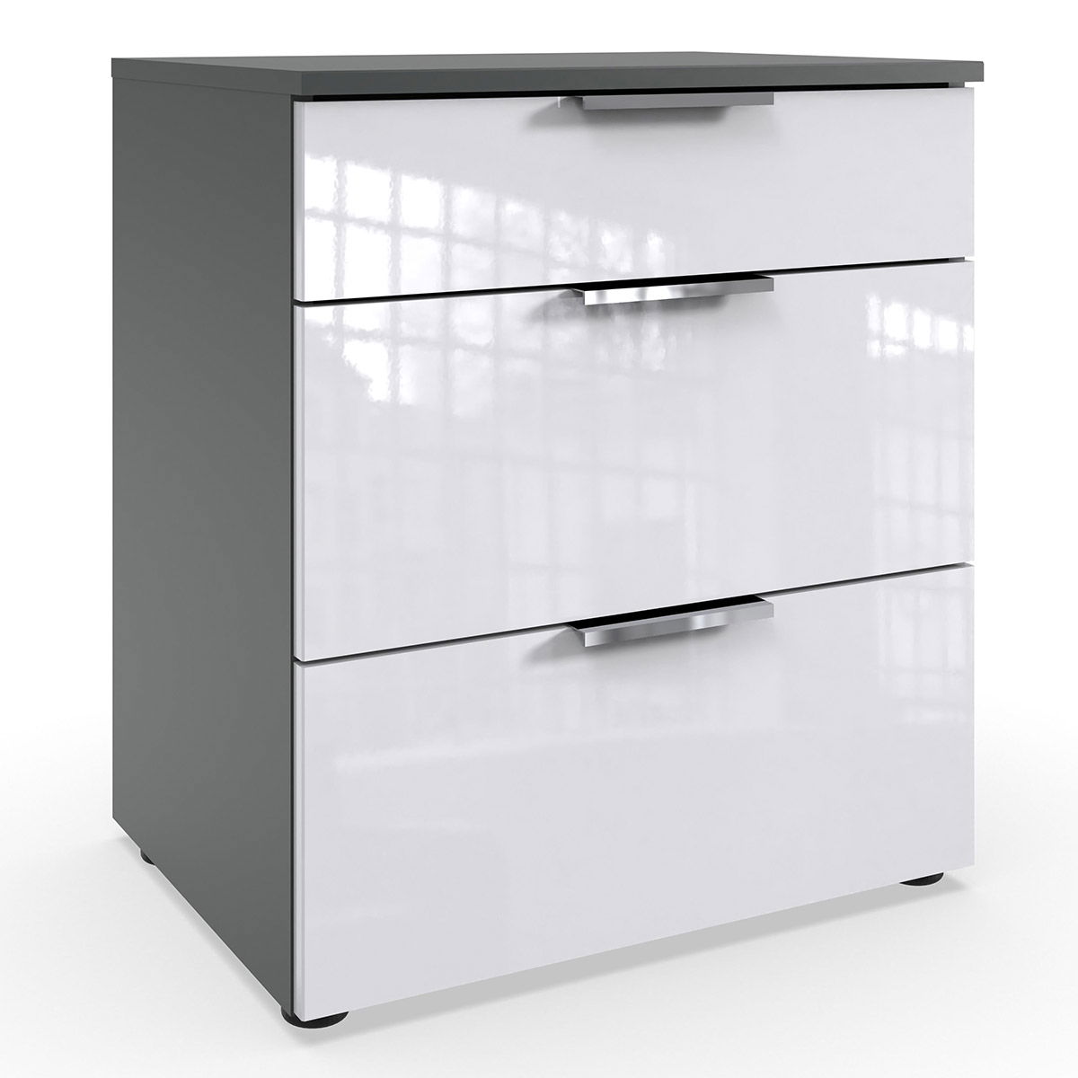 Wimex level36 D Schubkastenkommode 54 cm 3S Weiß/Graphit