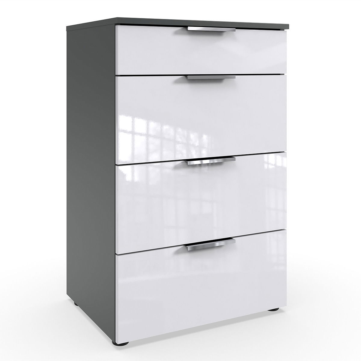 Wimex level36 D Schubkastenkommode 54 cm 4S Weiß/Graphit