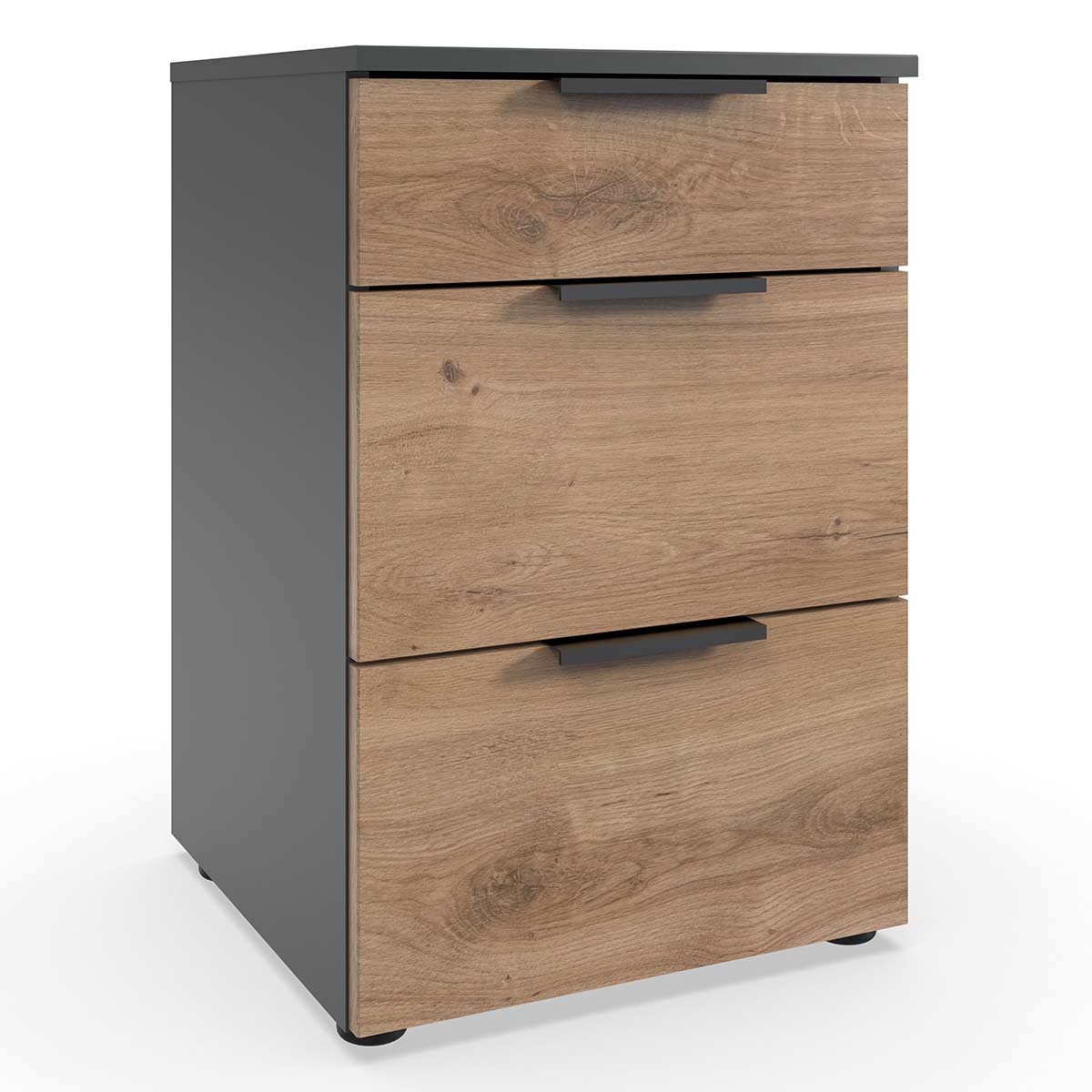 Wimex level36 black A Schubkastenkommode 41 cm 3S Plankeneiche Dekor/Graphit