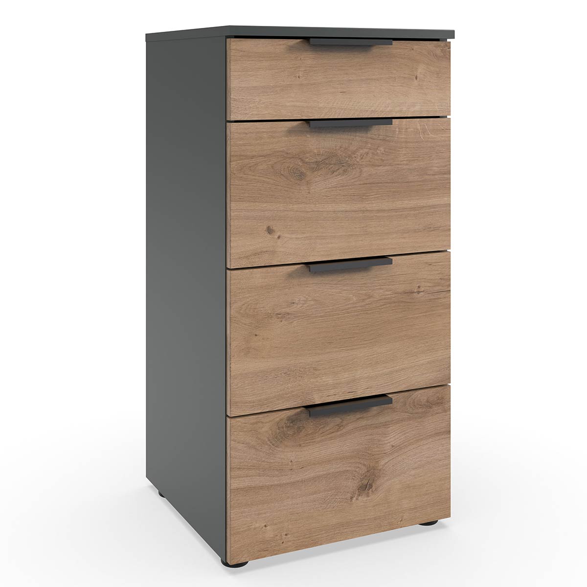 Wimex level36 black A Schubkastenkommode 41 cm 4S Plankeneiche Dekor/Graphit