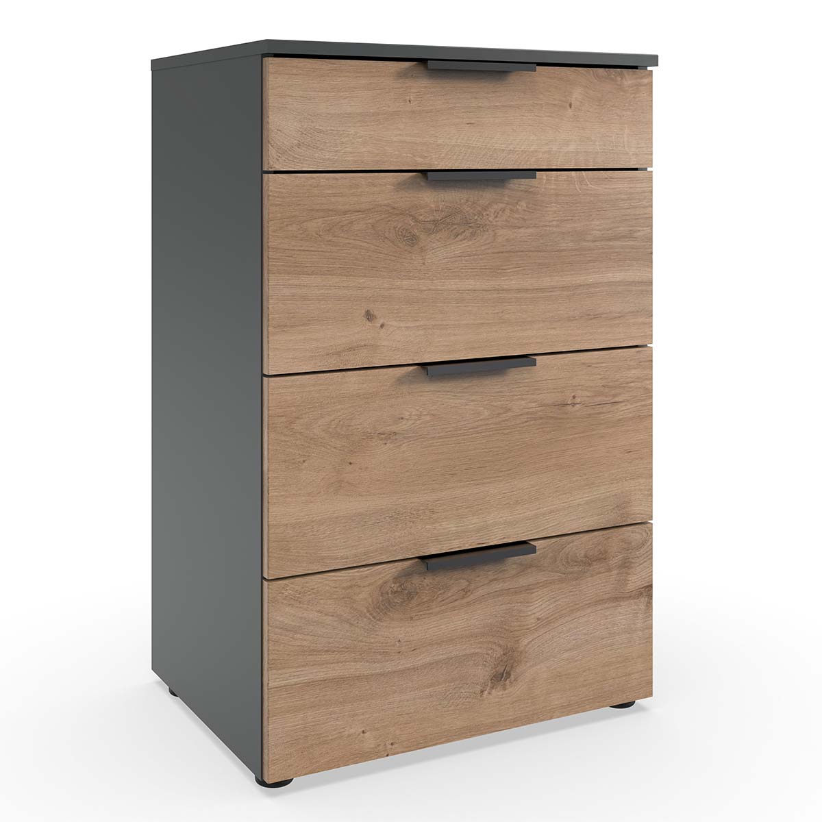Wimex level36 black A Schubkastenkommode 54 cm 4S Plankeneiche Dekor/Graphit