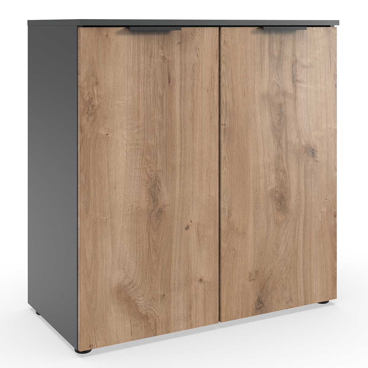 Wimex level36 black A Kommode 2T Plankeneiche Dekor/Graphit