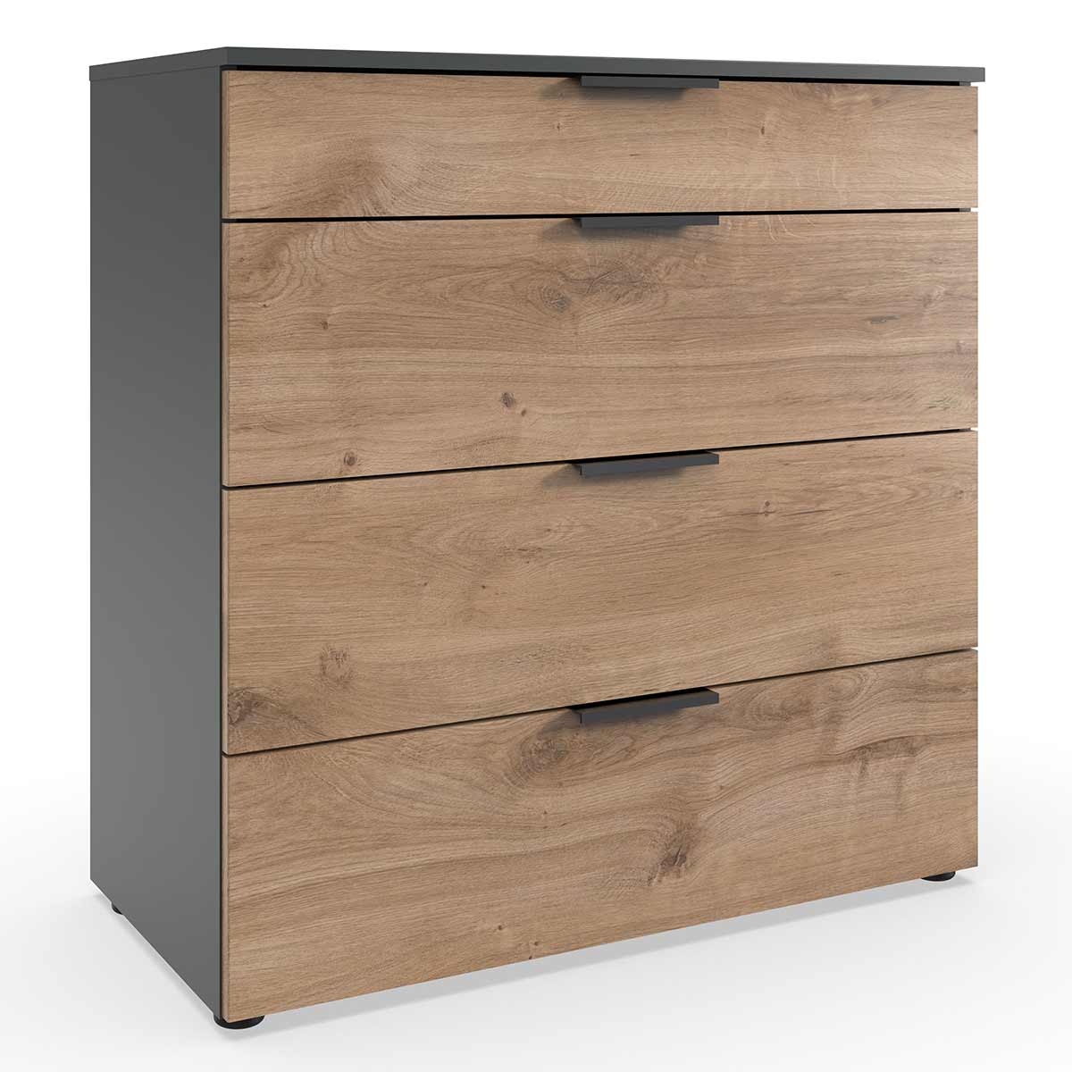 Wimex level36 black A Schubkastenkommode 81 cm 4S Plankeneiche Dekor/Graphit