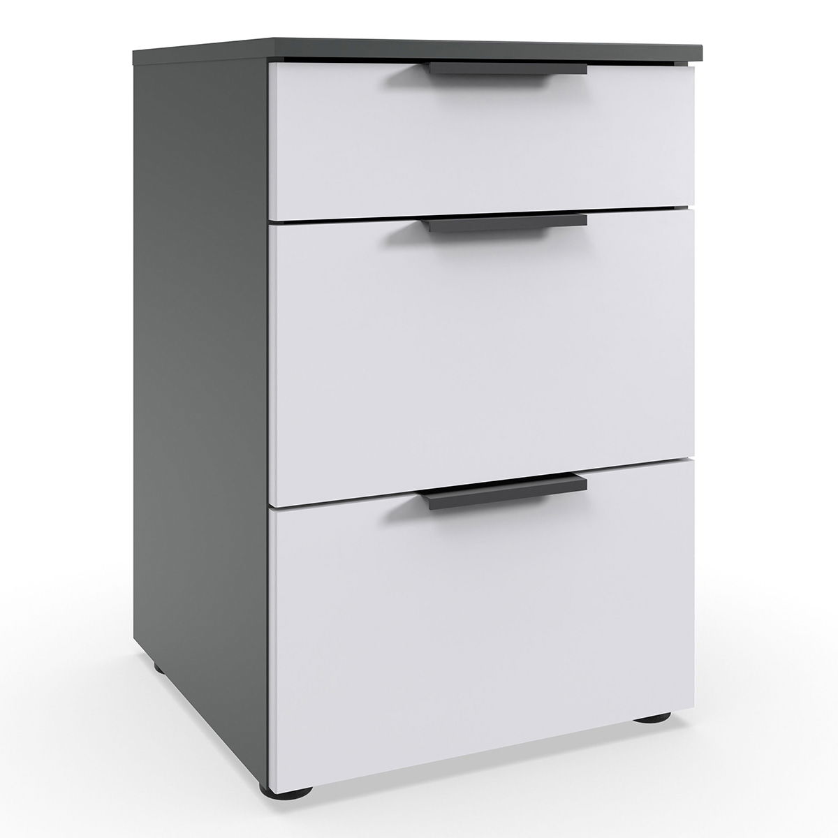 Wimex level36 black A Schubkastenkommode 41 cm 3S Weiß/Graphit