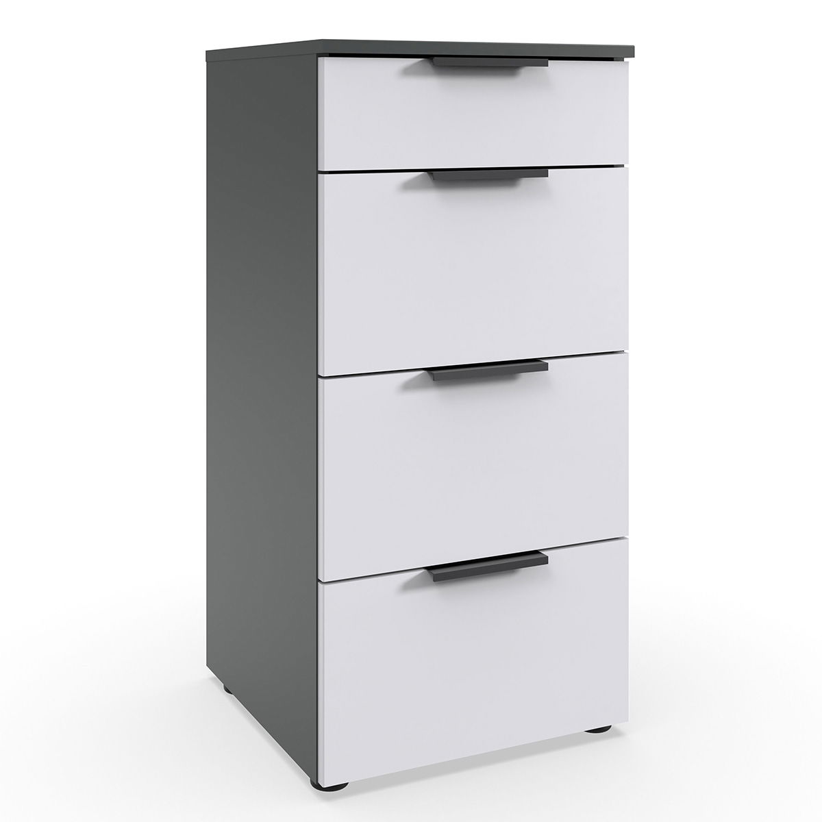 Wimex level36 black A Schubkastenkommode 41 cm 4S Weiß/Graphit