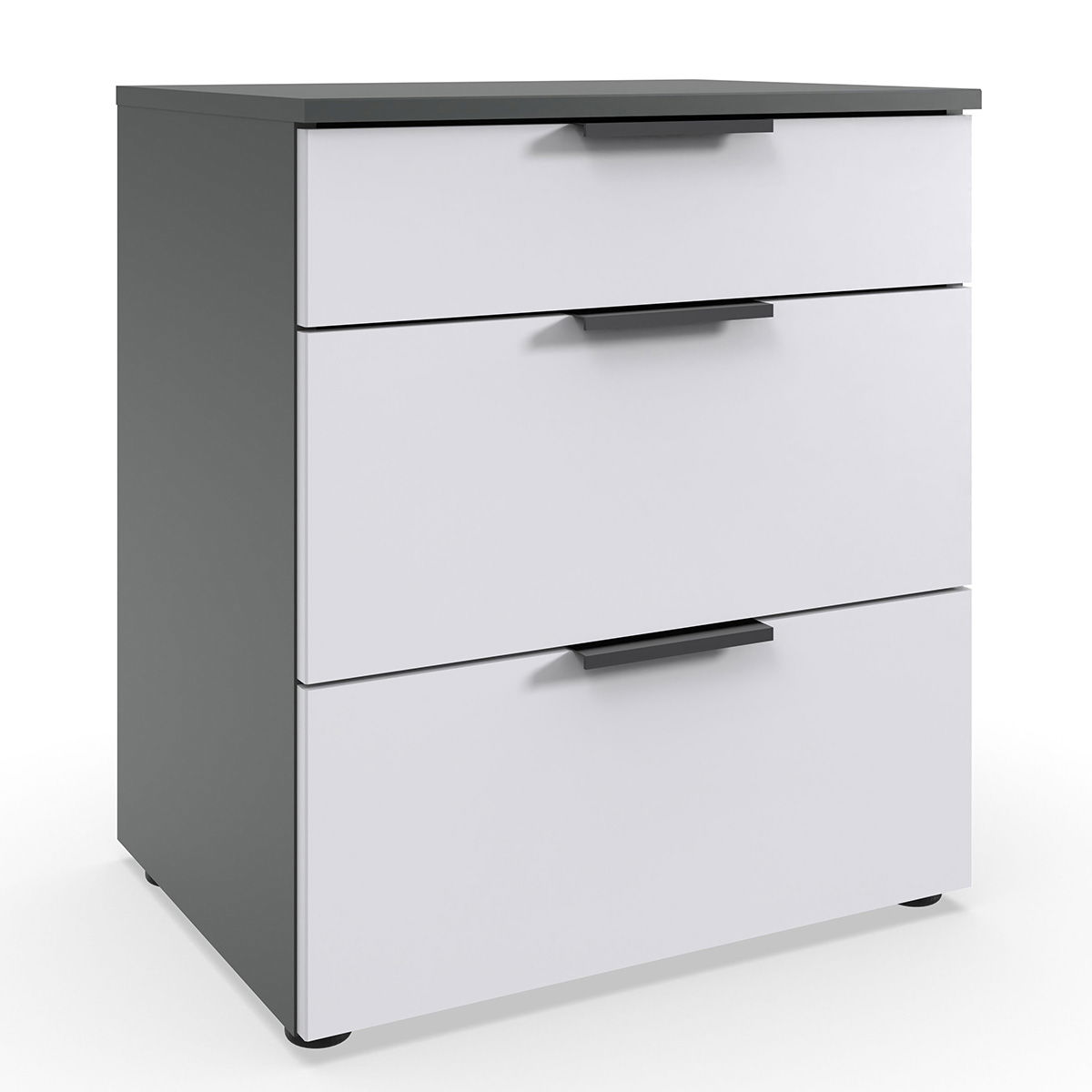 Wimex level36 black A Schubkastenkommode 54 cm 3S Weiß/Graphit