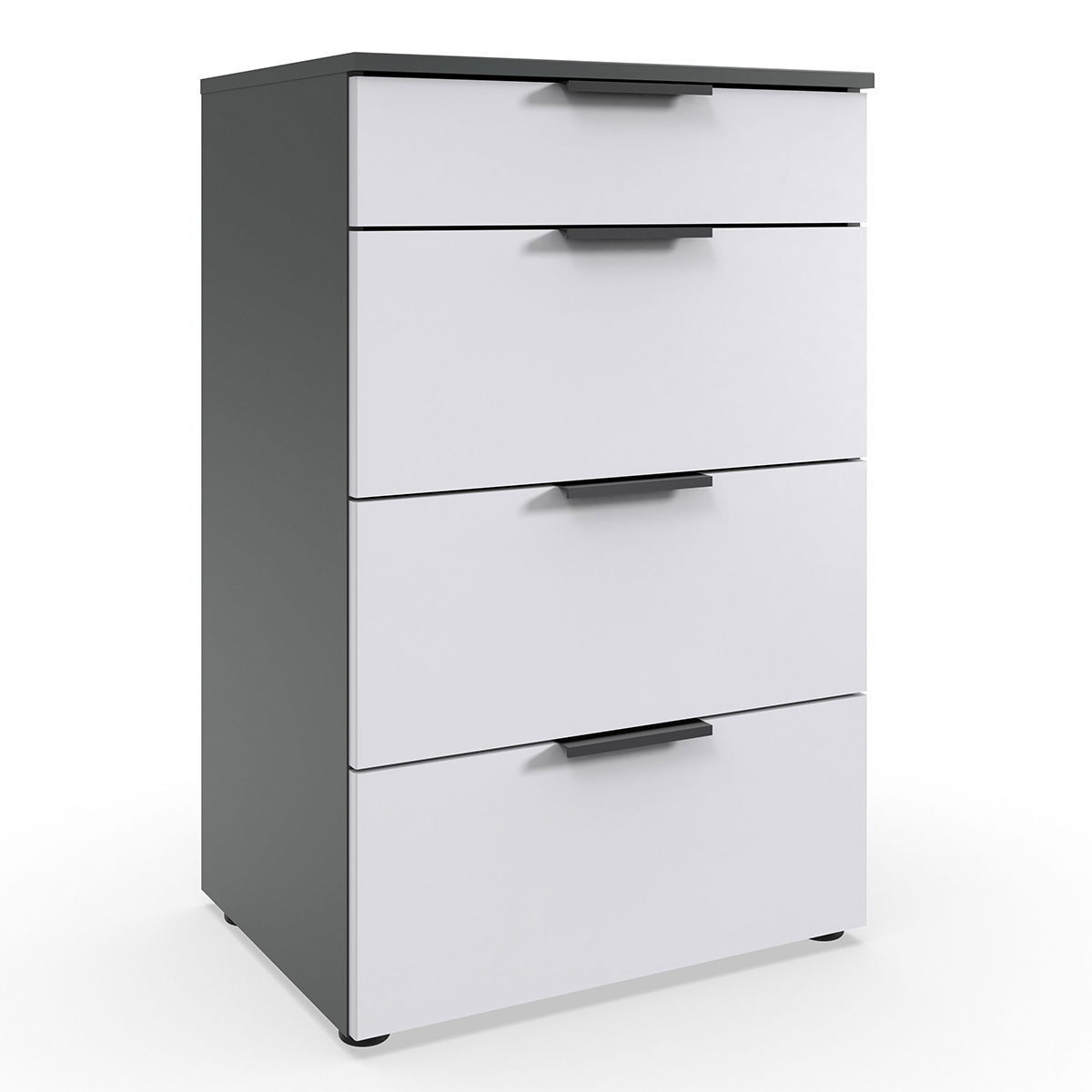 Wimex level36 black A Schubkastenkommode 54 cm 4S Weiß/Graphit