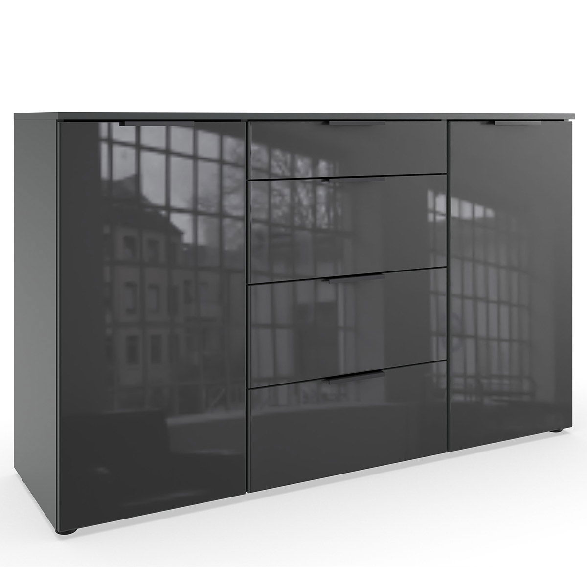 Wimex level36 black C Kombikommode 2T 4S Grey/Graphit