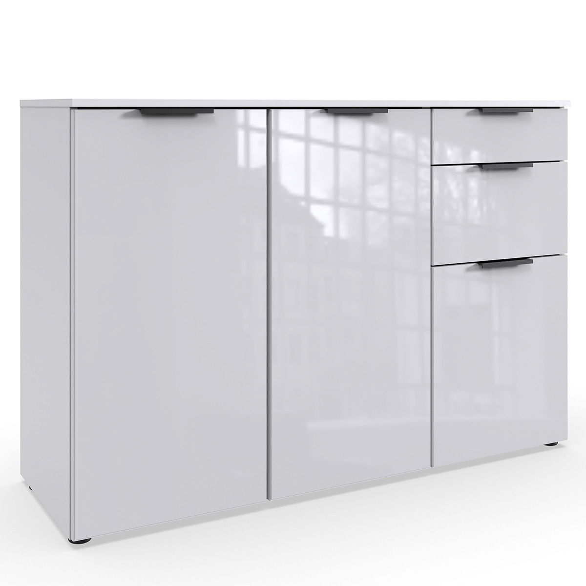 Wimex level36 black C Kombikommode 2T 3S Weiß