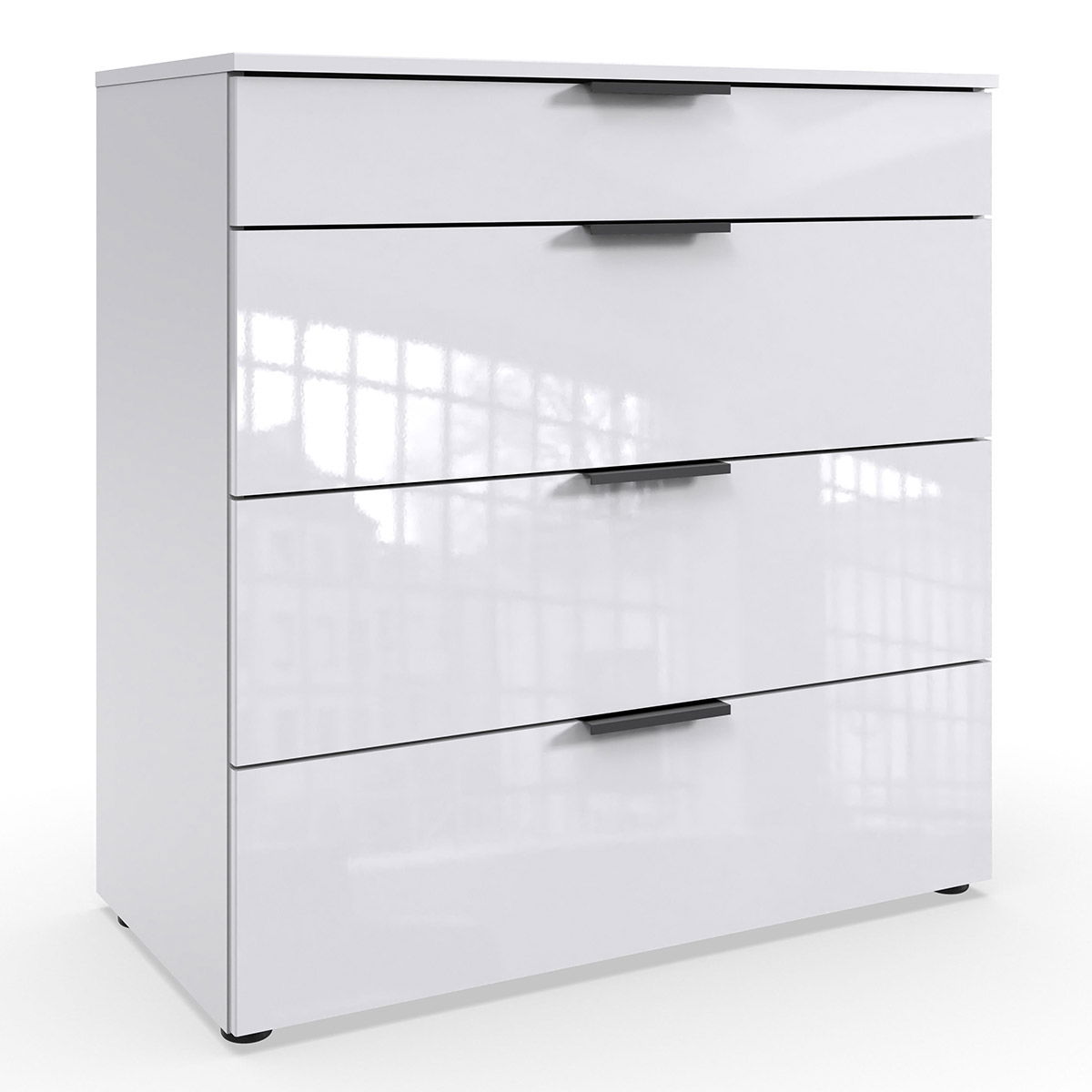 Wimex level36 black D Schubkastenkommode 81 cm 4S Weiß