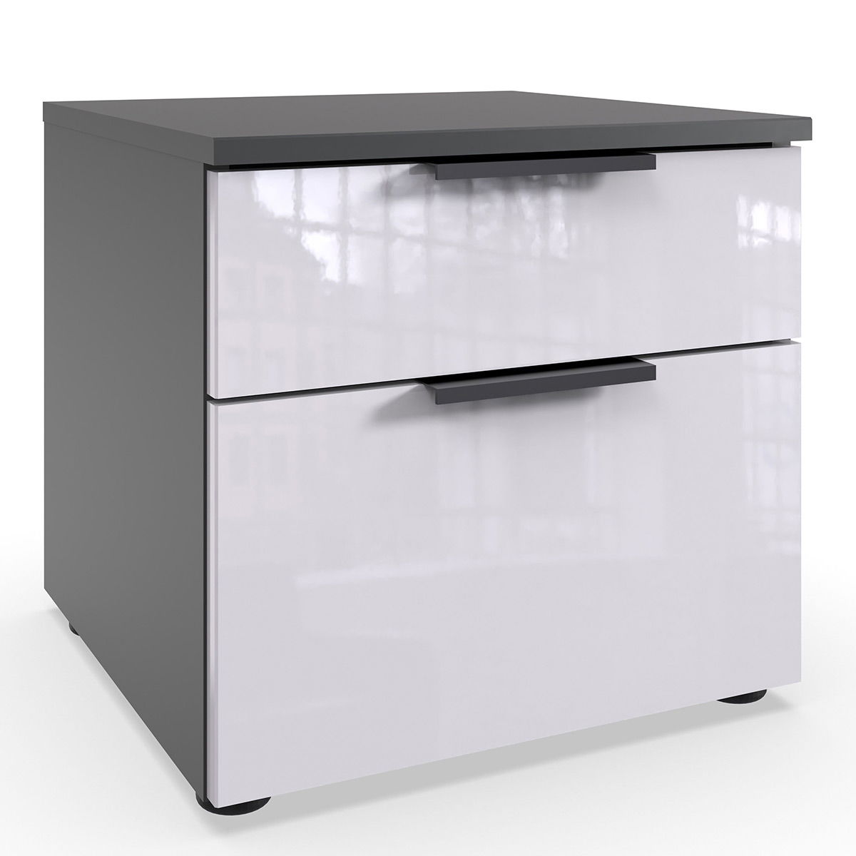 Wimex level36 black D Schubkastenkommode 41 cm 2S Weiß/Graphit
