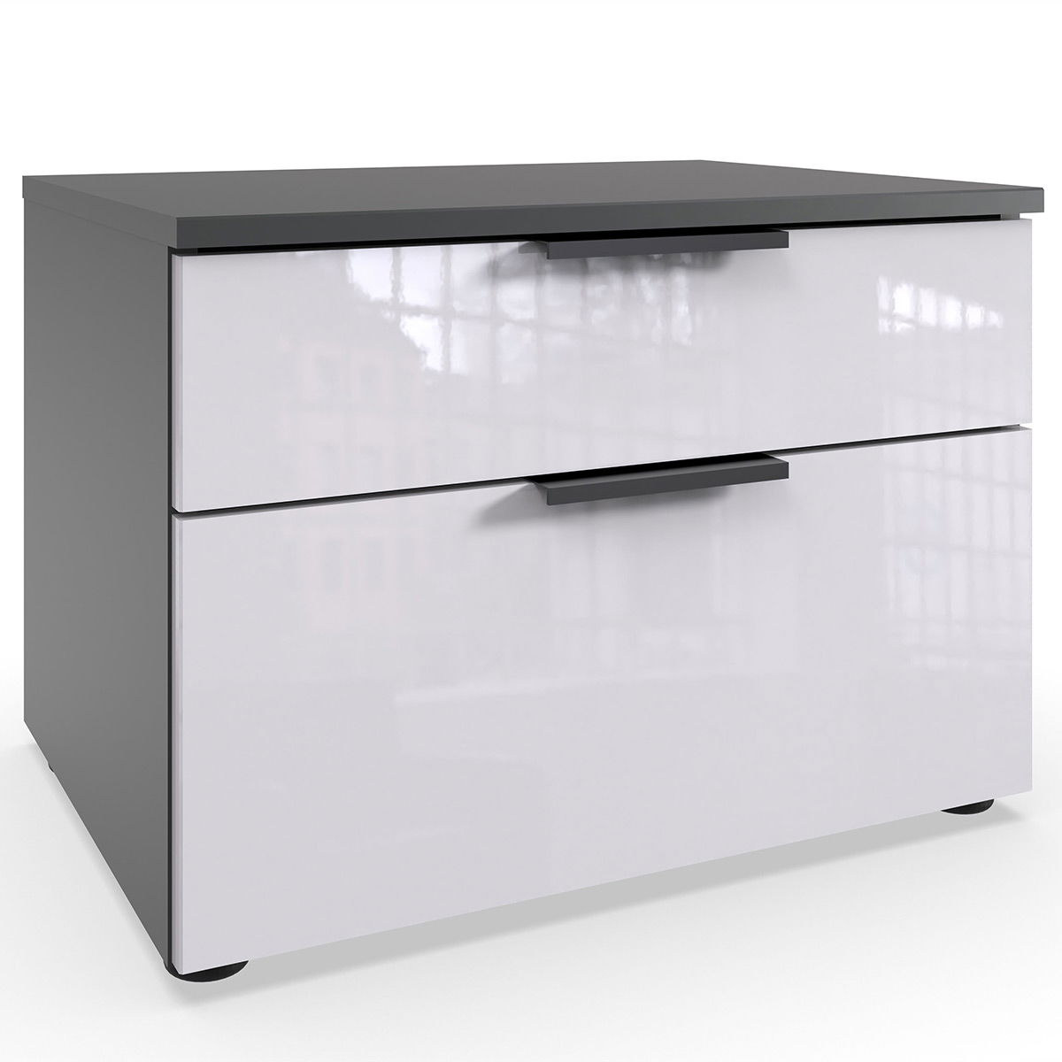 Wimex level36 black D Schubkastenkommode 54 cm 2S Weiß/Graphit