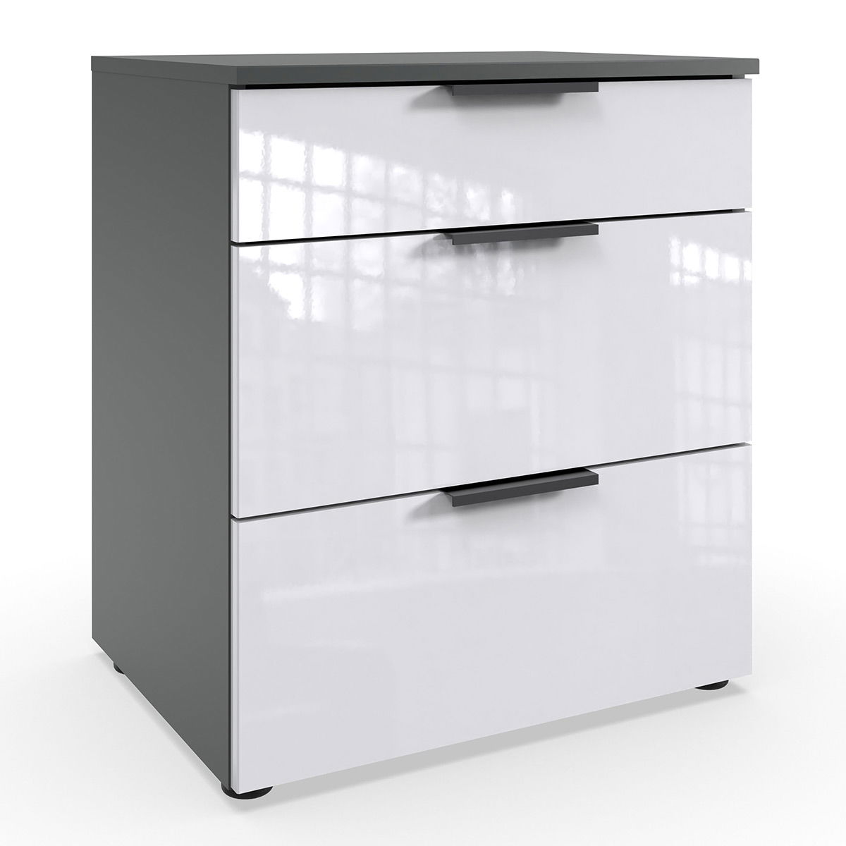 Wimex level36 black D Schubkastenkommode 54 cm 3S Weiß/Graphit