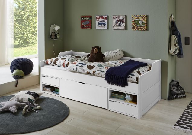 Relita LEVI Kojenbett 90x200 Buche massiv weiß lackiert