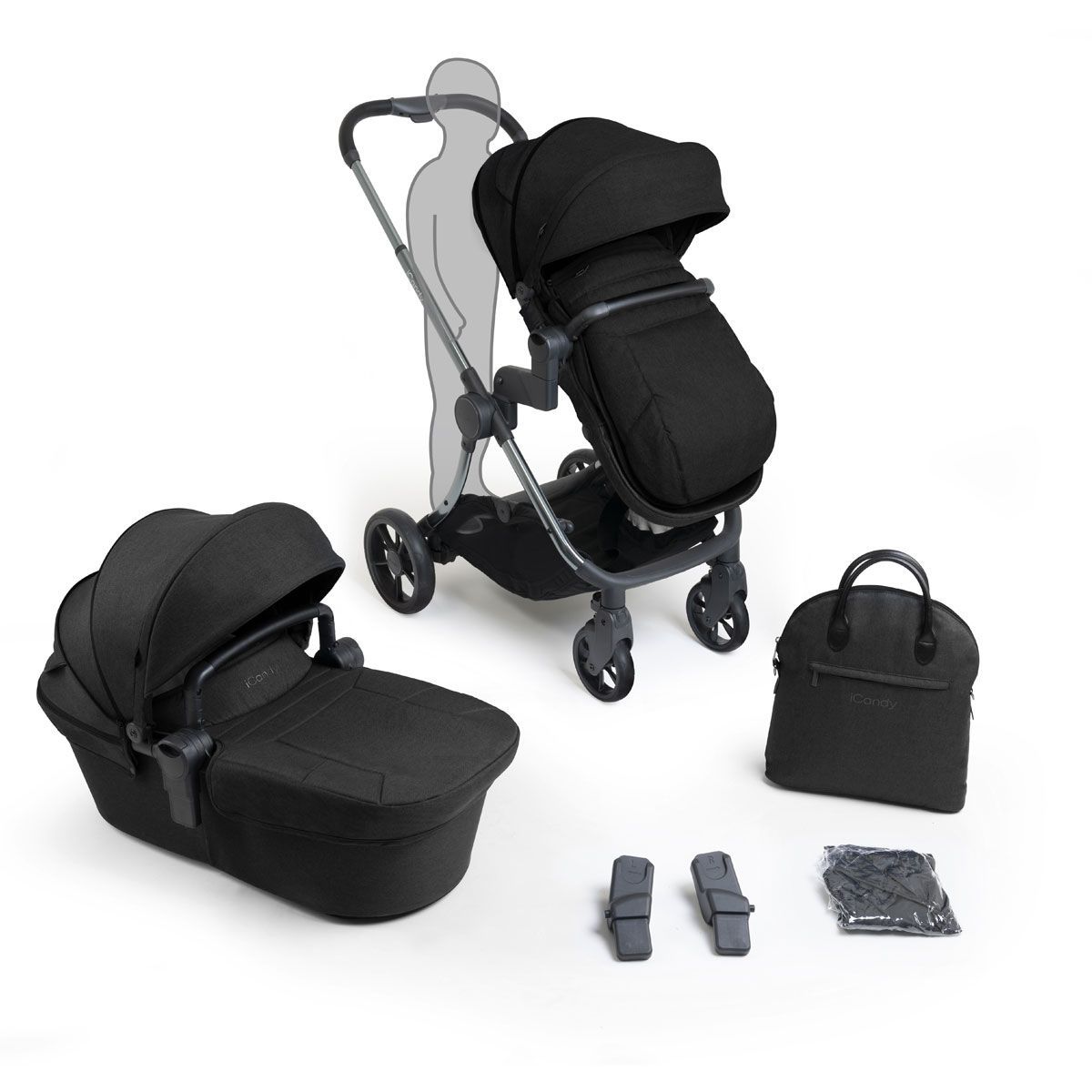 iCandy Lime Lifestyle Kinderwagen Black Multi Bundle mit Zubehör