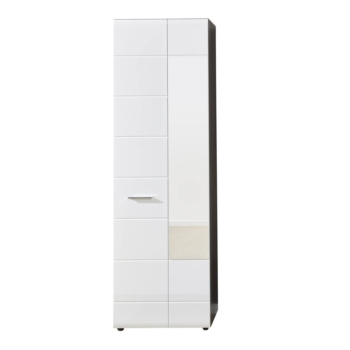 trendteam Line Garderobenschrank Weiß Hochglanz / Sardegna Rauchsilber