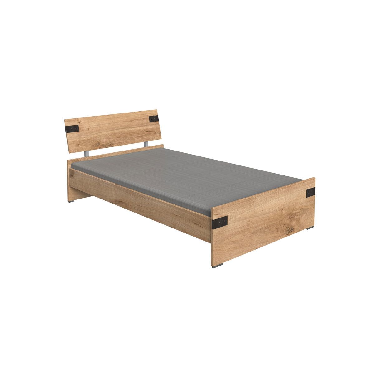 Wimex Liverpool Jugendbett 120 x 200 cm Plankeneiche-Nachbildung / Graphit