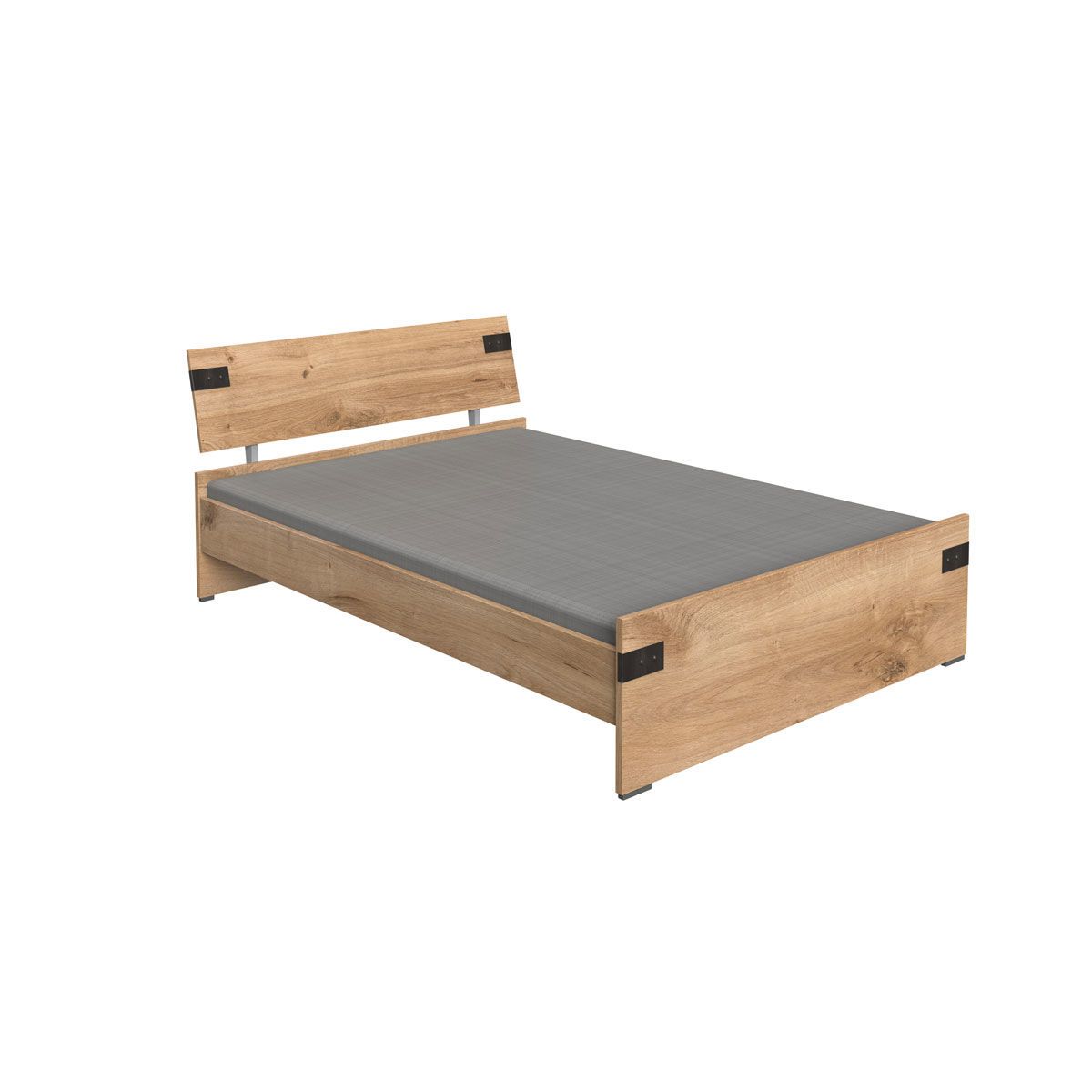 Wimex Liverpool Jugendbett 140 x 200 cm Plankeneiche-Nachbildung / Graphit