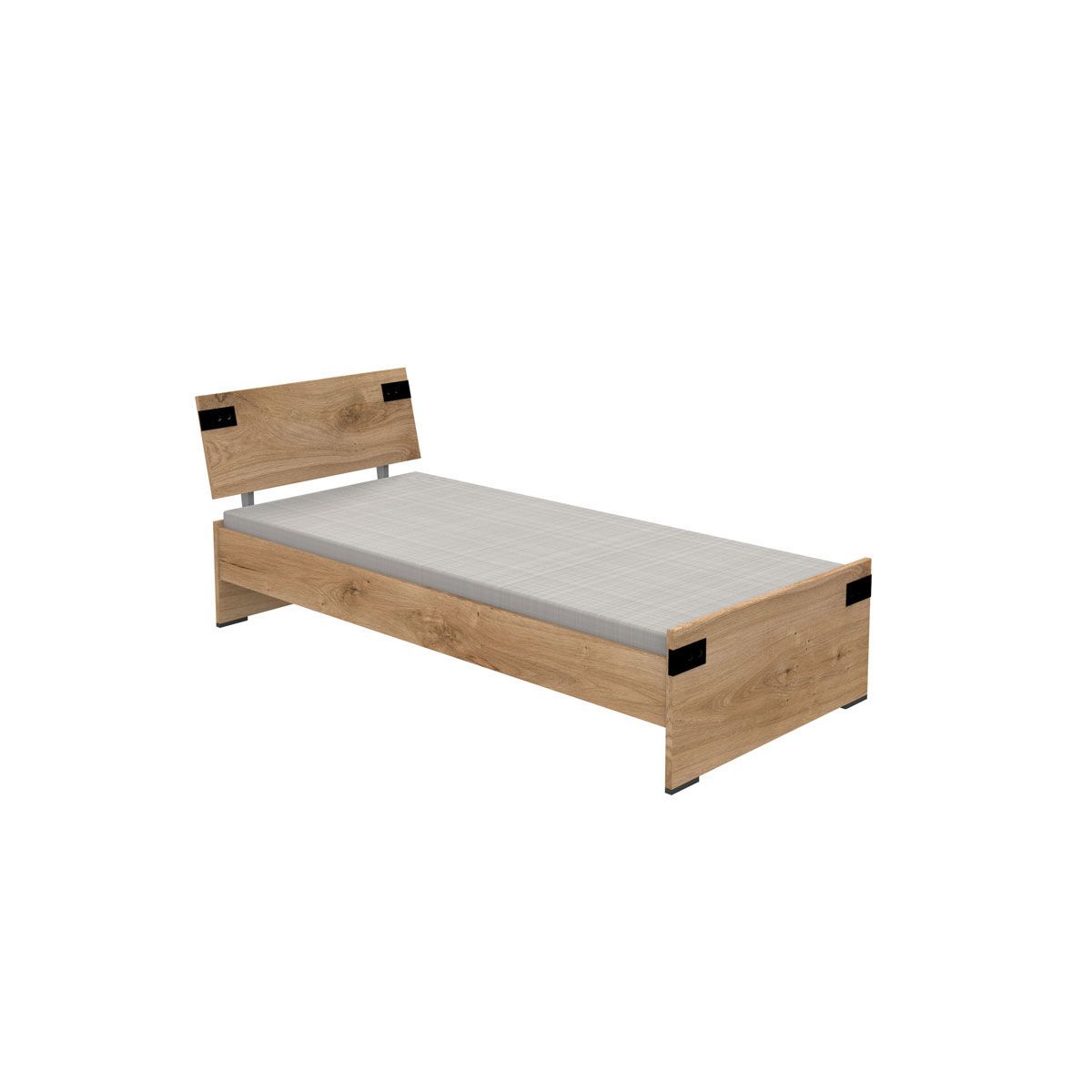 Wimex Liverpool Jugendbett 90 x 200 cm Plankeneiche-Nachbildung / Graphit
