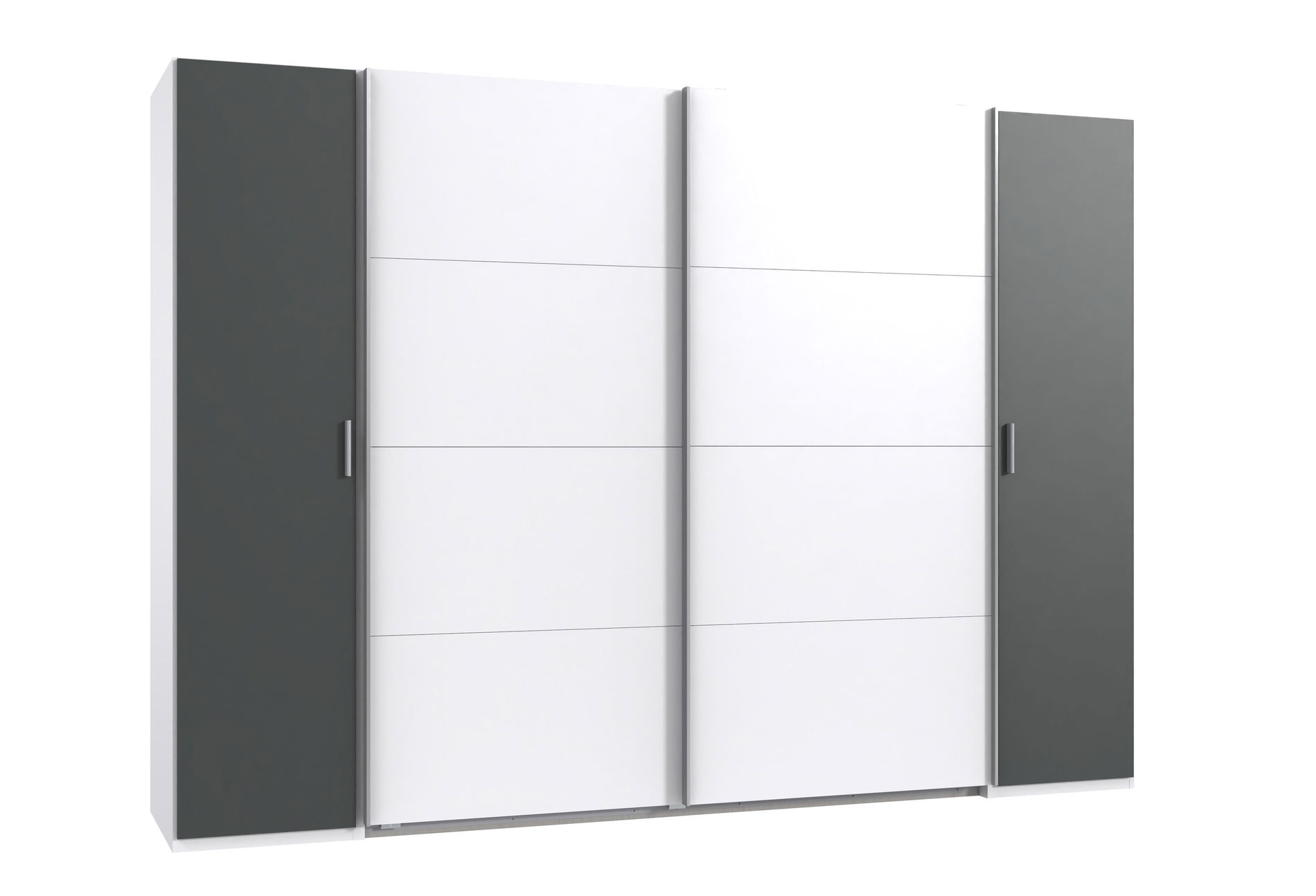 Wimex Lotto Schwebetürenschrank 316 cm Weiß/Grafit