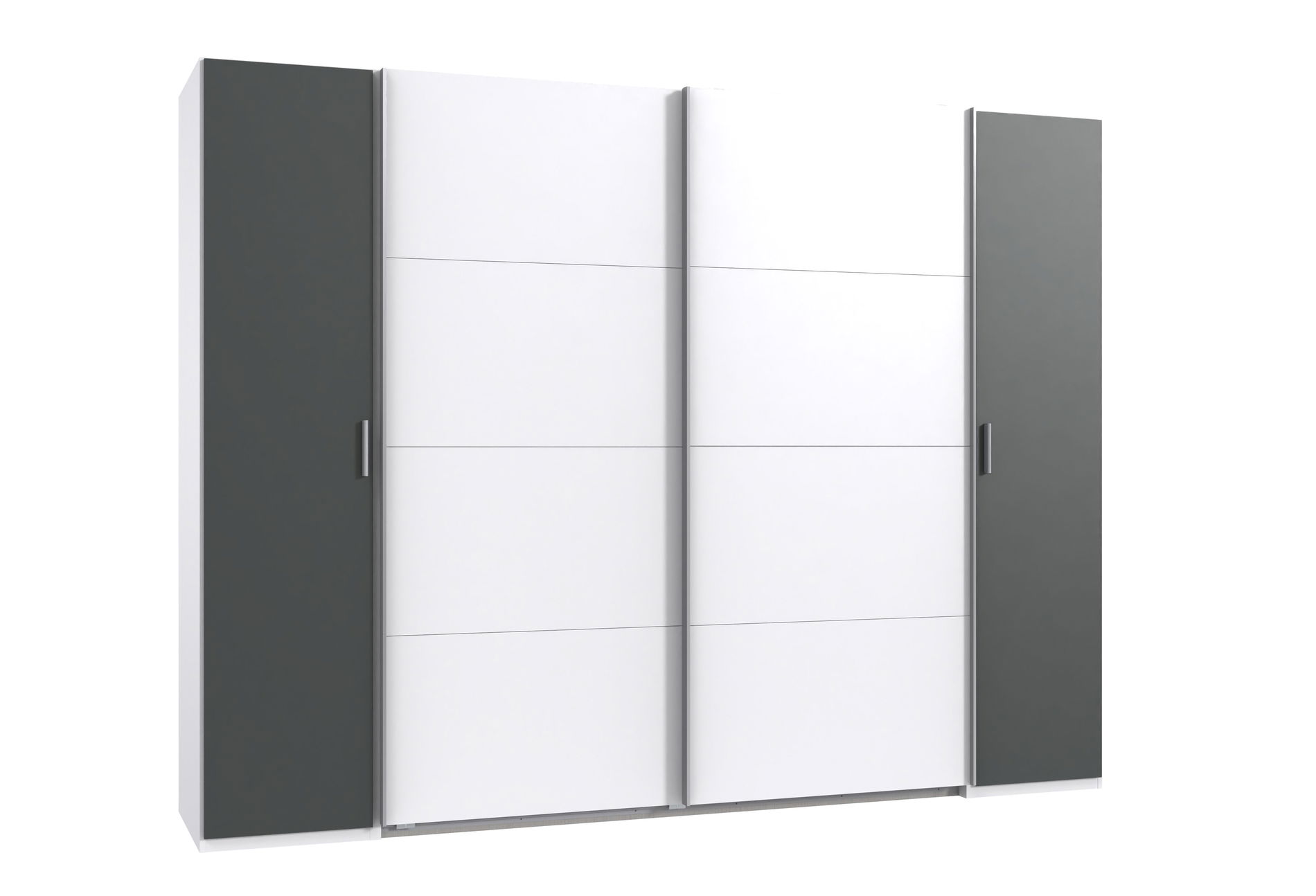 Wimex Lotto Schwebetürenschrank 272 cm Weiß/Grafit