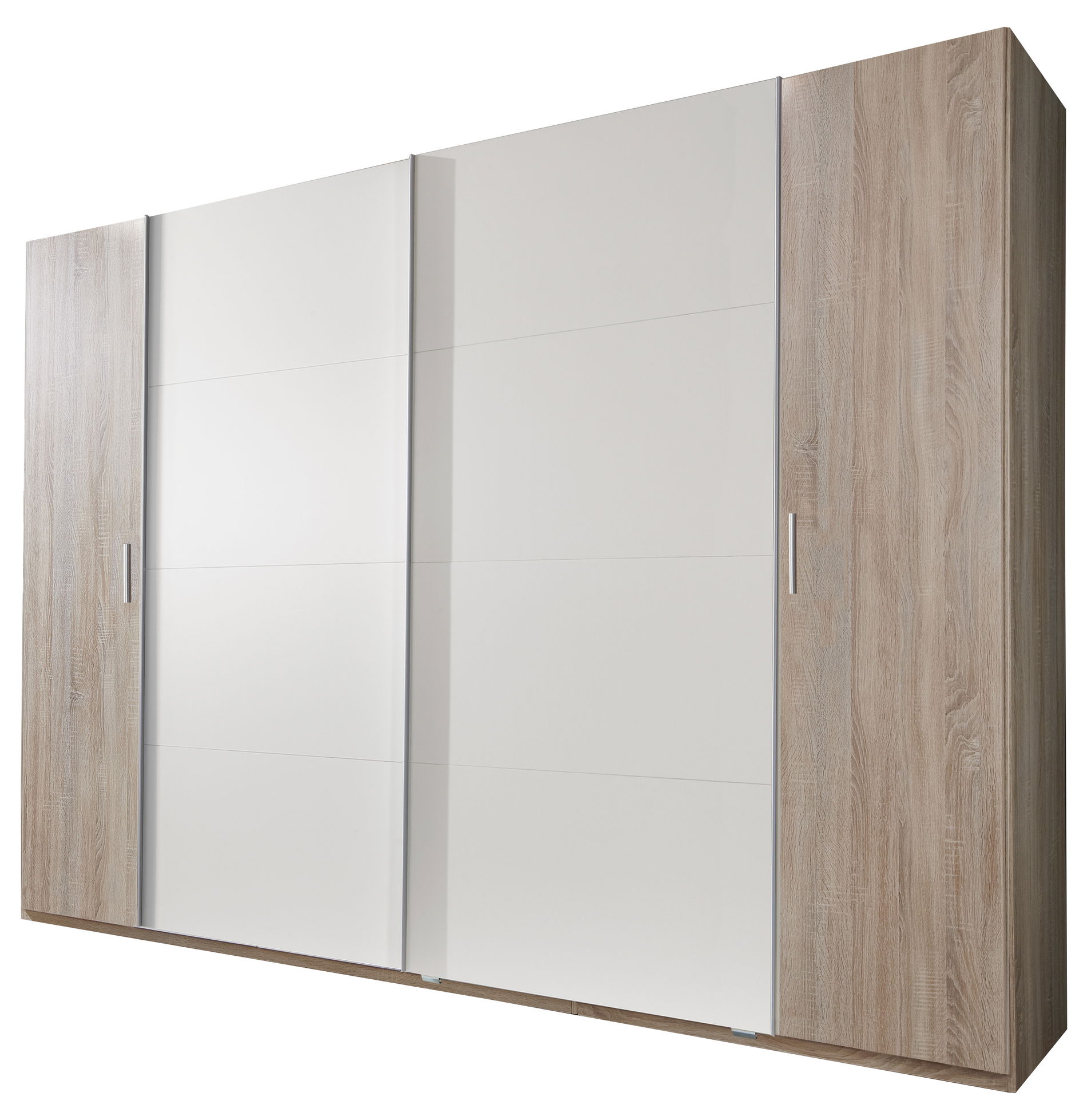 Wimex Lotto Schwebetürenschrank 272 cm Eiche sägerau-Nachbildung/Weiß