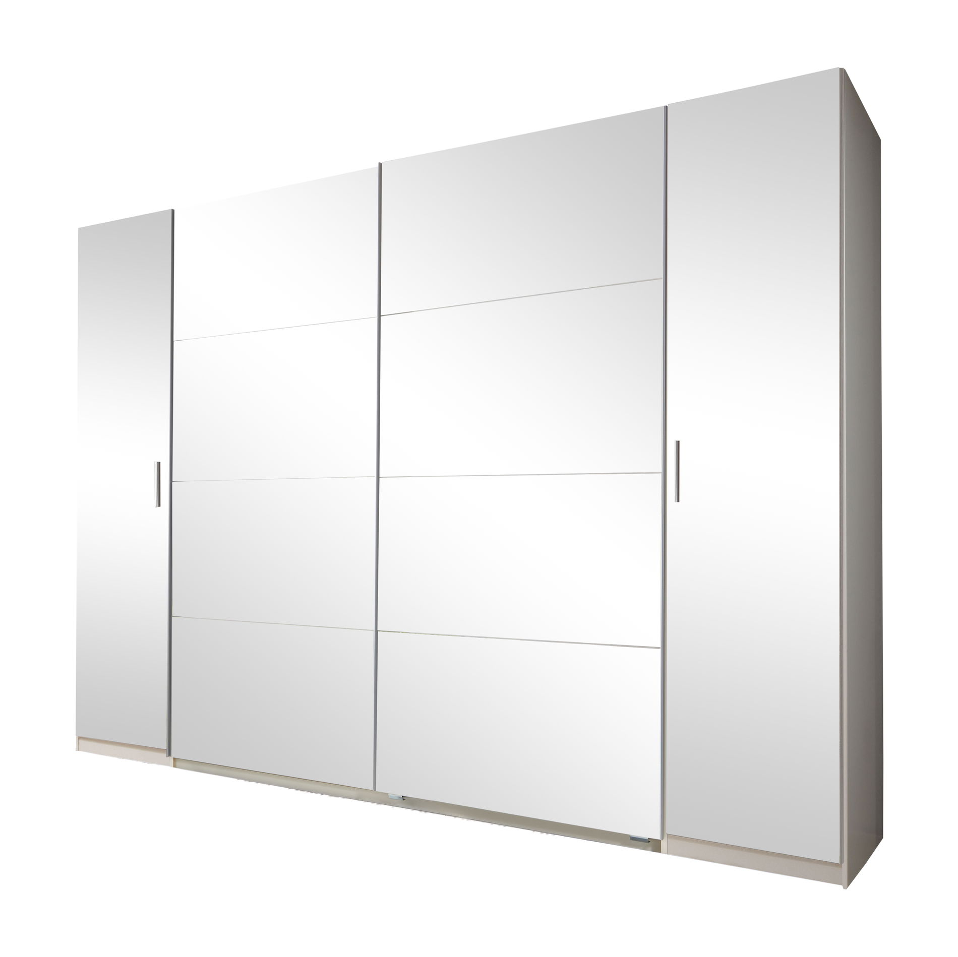 Wimex Lotto Lack Schwebetürenschrank 272 cm Hochglanz Lack Weiß/Weiß