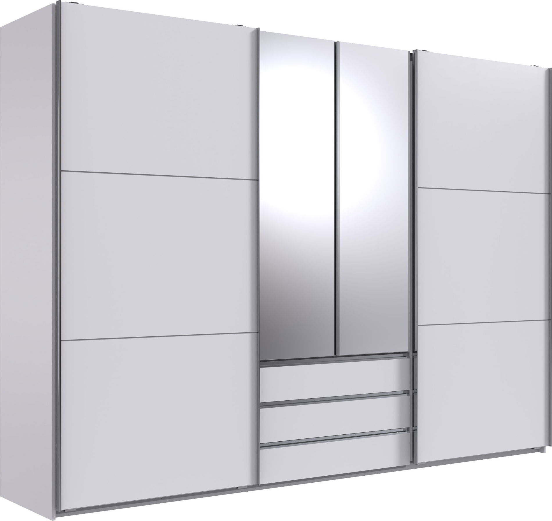 Wimex magic Schwebetürenschrank 216 cm 2 Spiegel Weiß
