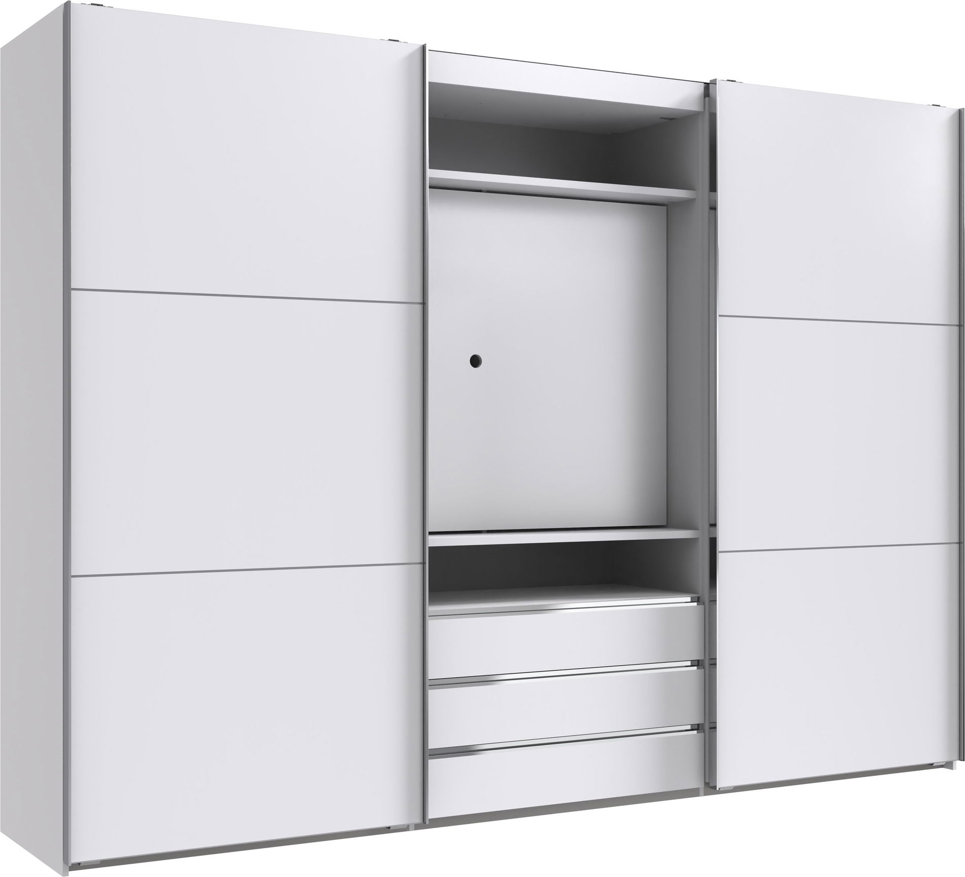 Wimex magic TV Schwebetürenschrank 216 cm Weiß