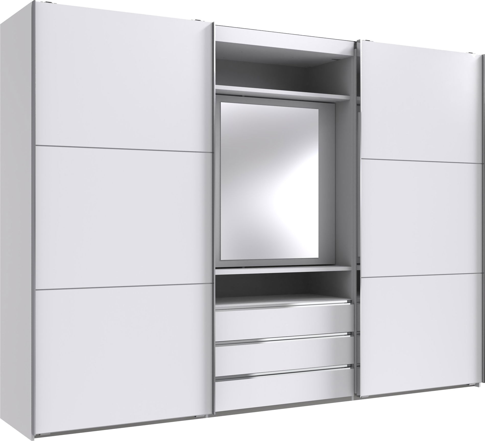 Wimex magic Schwebetürenschrank 216 cm Spiegel Weiß