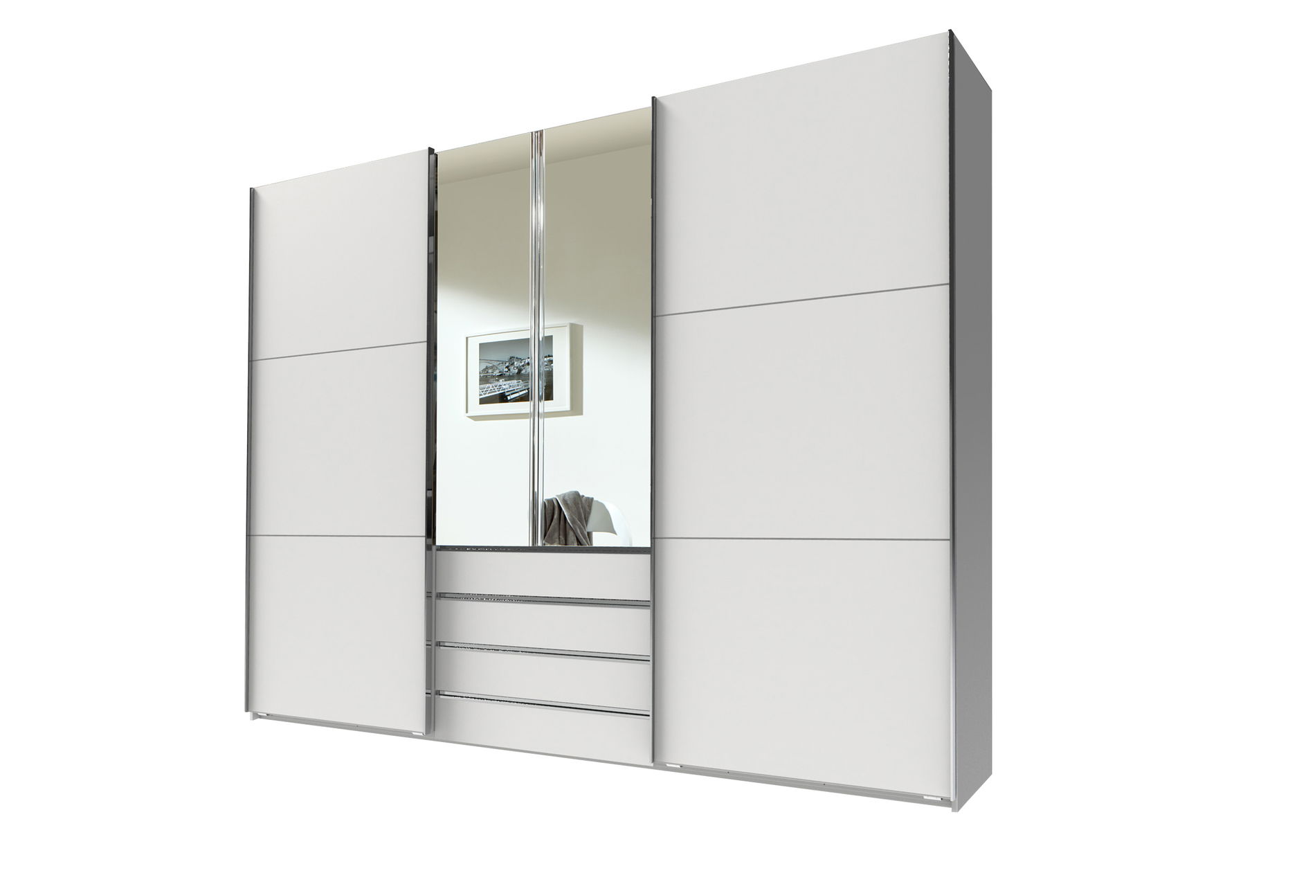 Wimex magic Schwebetürenschrank 236 cm 2 Spiegel Weiß
