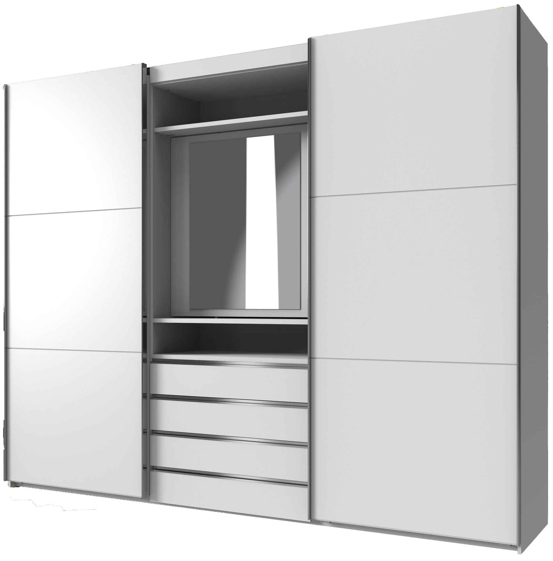 Wimex magic Schwebetürenschrank 236 cm Spiegel Weiß