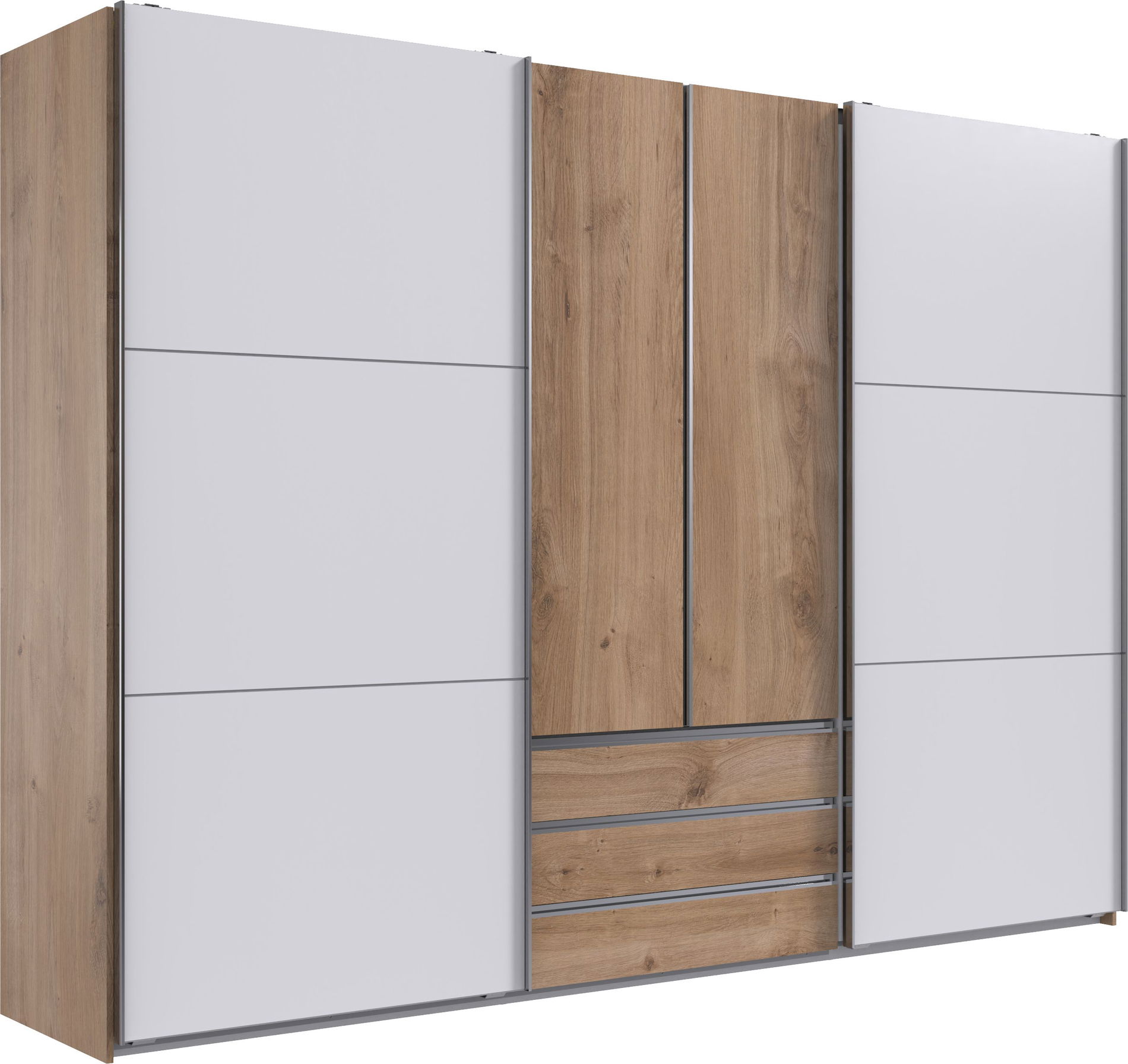 Wimex magic Schwebetürenschrank 216 cm Plankeneiche-Nachbildung/Weiß
