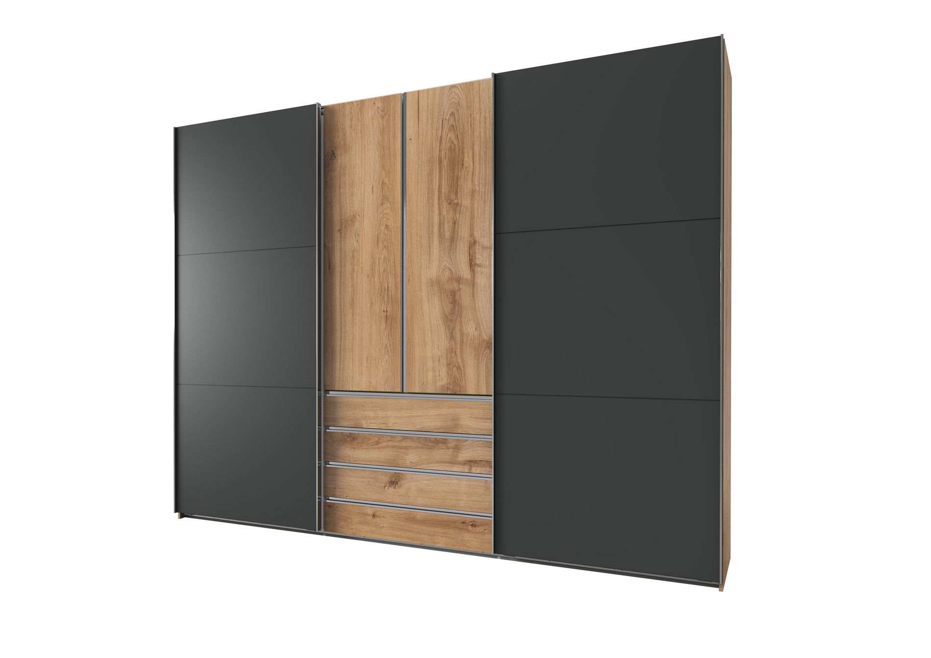 Wimex magic Schwebetürenschrank 236 cm Plankeneiche-Nachbildung/Grafit