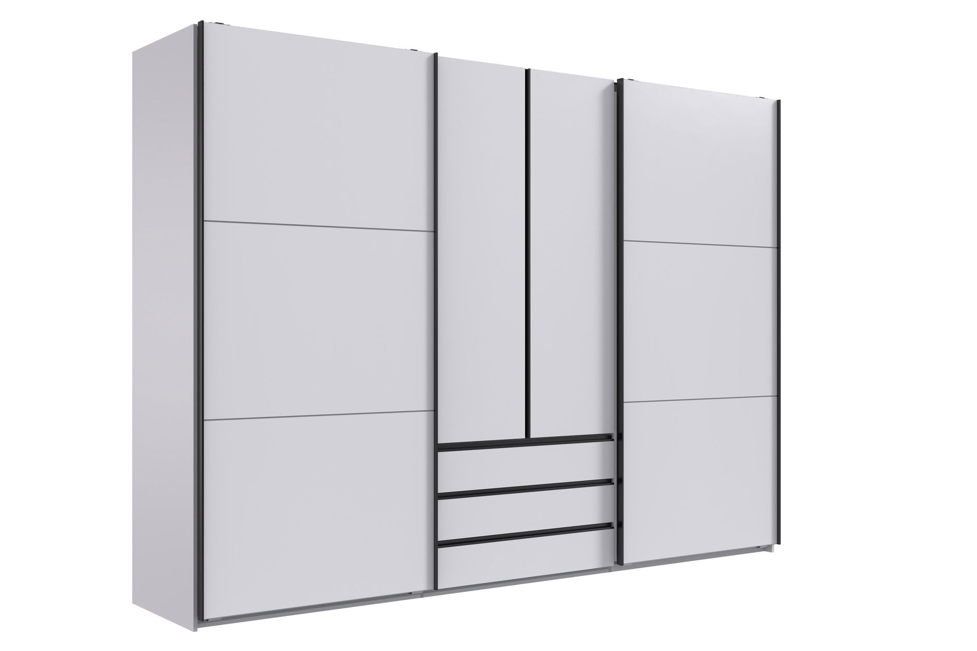 Wimex magic Schwebetürenschrank 216 cm Weiß/Schwarz