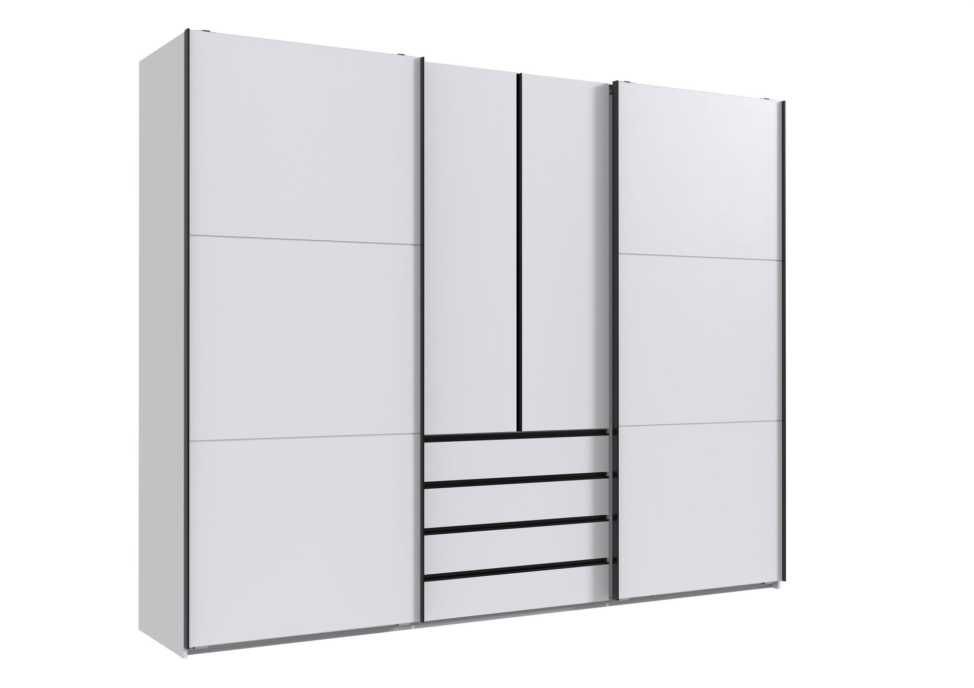 Wimex magic Schwebetürenschrank 236 cm Weiß/Schwarz