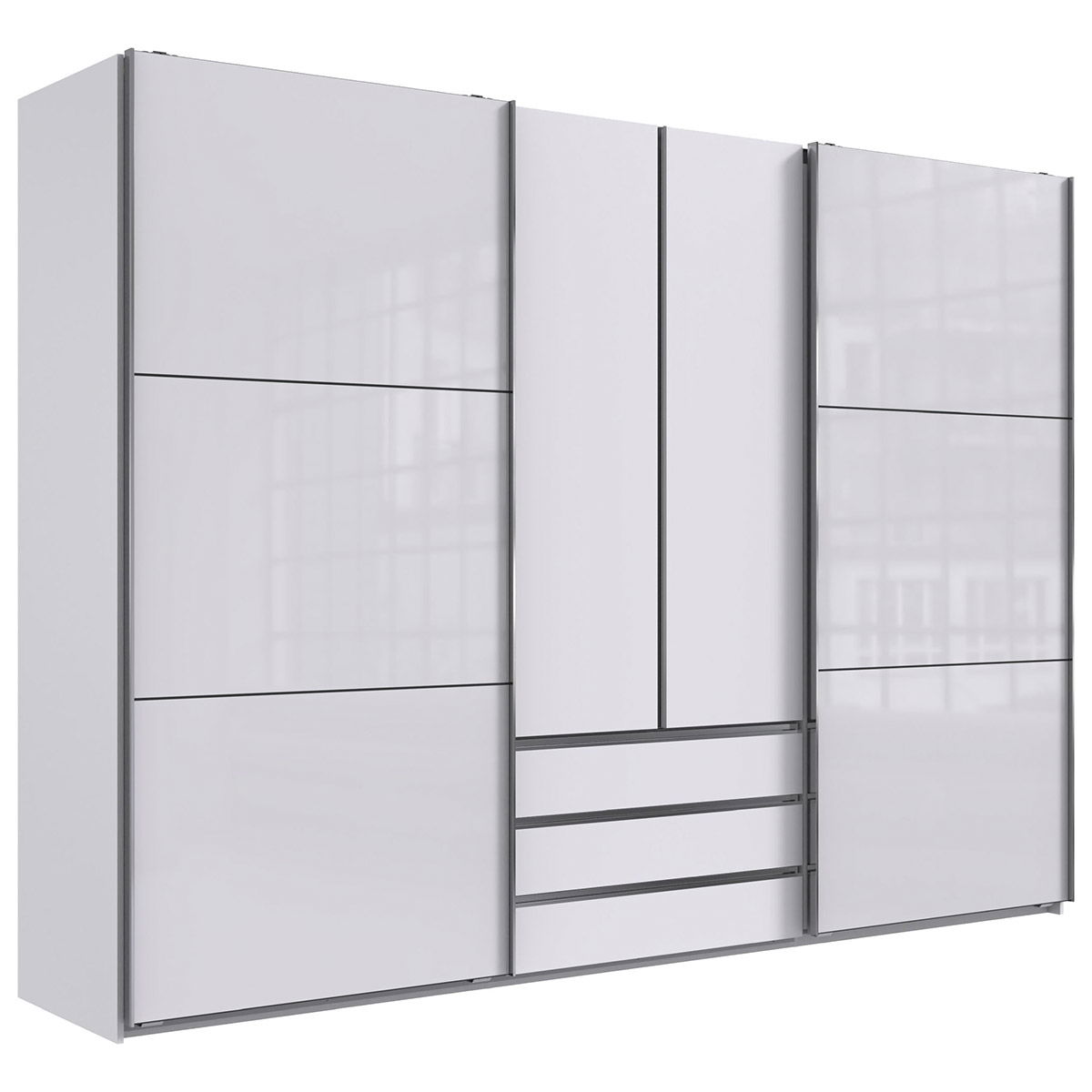Wimex magicGlas Schwebetürenschrank 300x216 cm Weiß