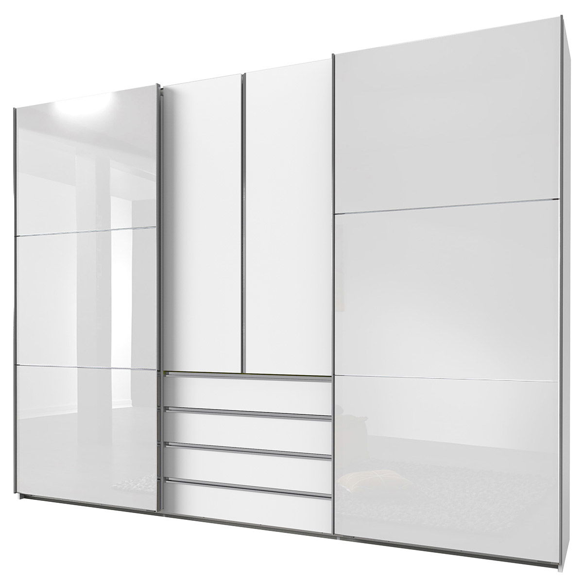 Wimex magicGlas Schwebetürenschrank 300x236 cm Weiß