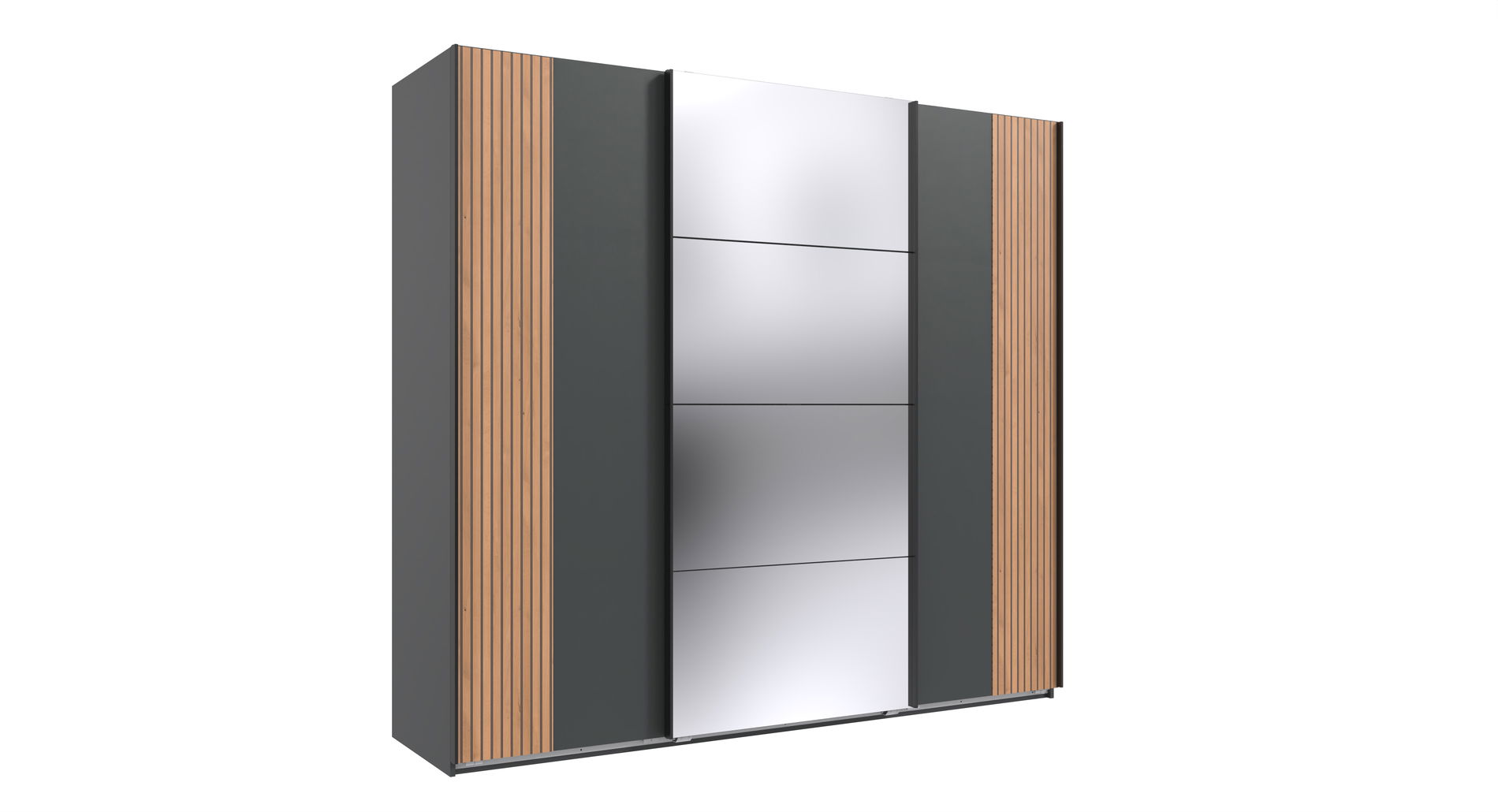 Wimex Malaga Schwebetürenschrank 225 cm Grafit/Artisan-Eiche-Nachbildung