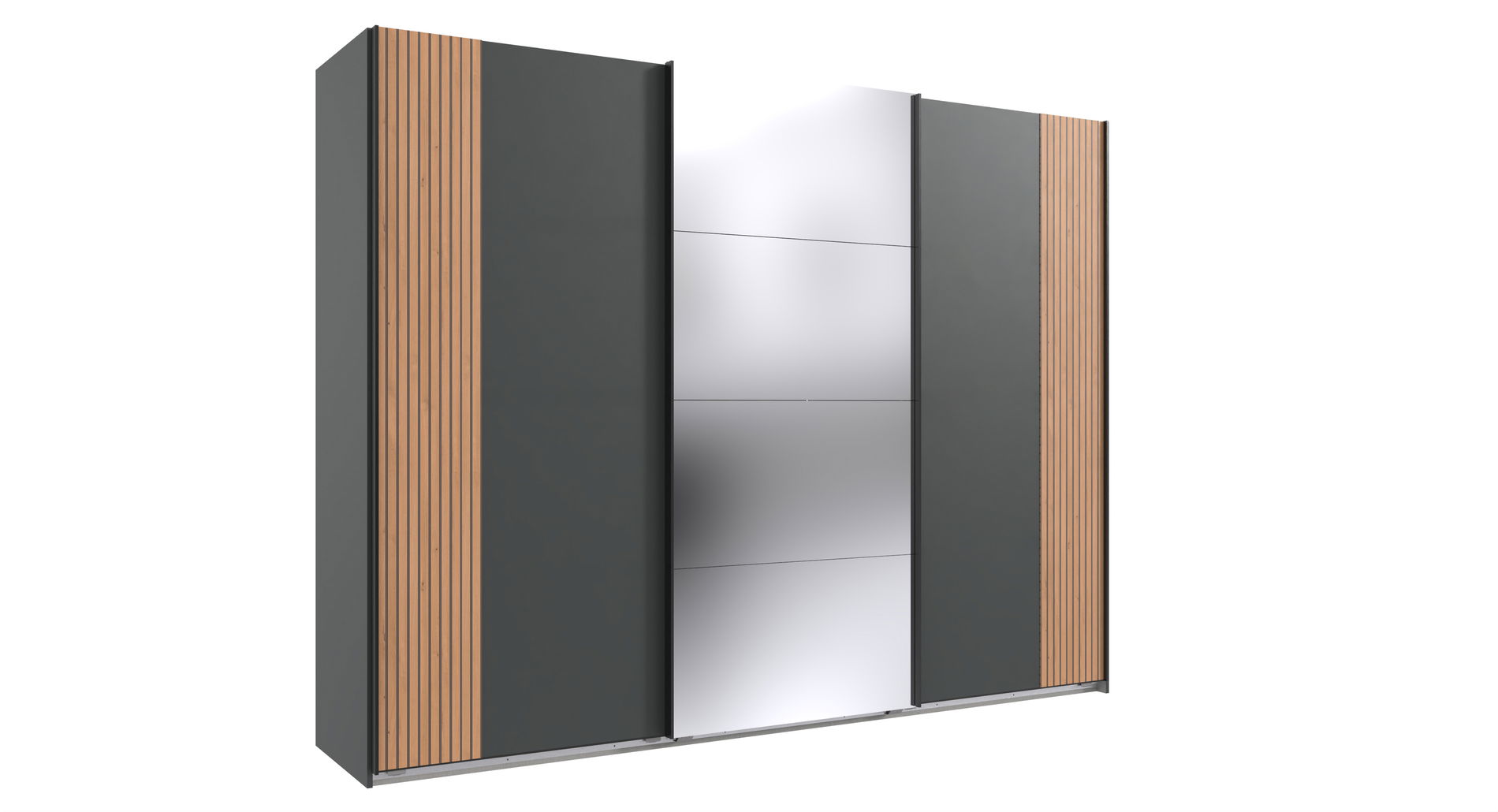 Wimex Malaga Schwebetürenschrank 270 cm Grafit/Artisan-Eiche-Nachbildung